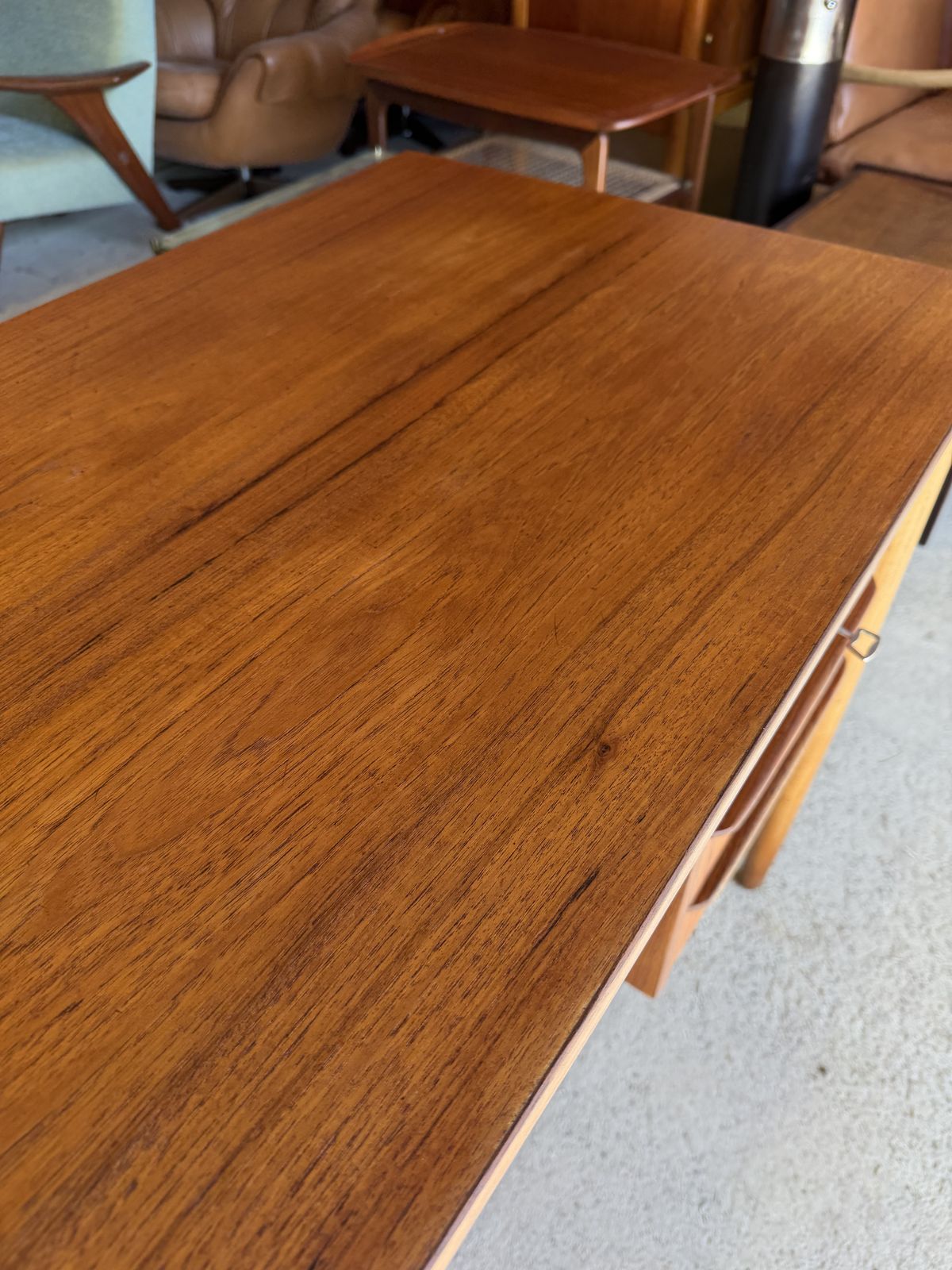 photo for sale Mid Century Danish Teak Small Desk By Møbelfabrikken La Os Vintage