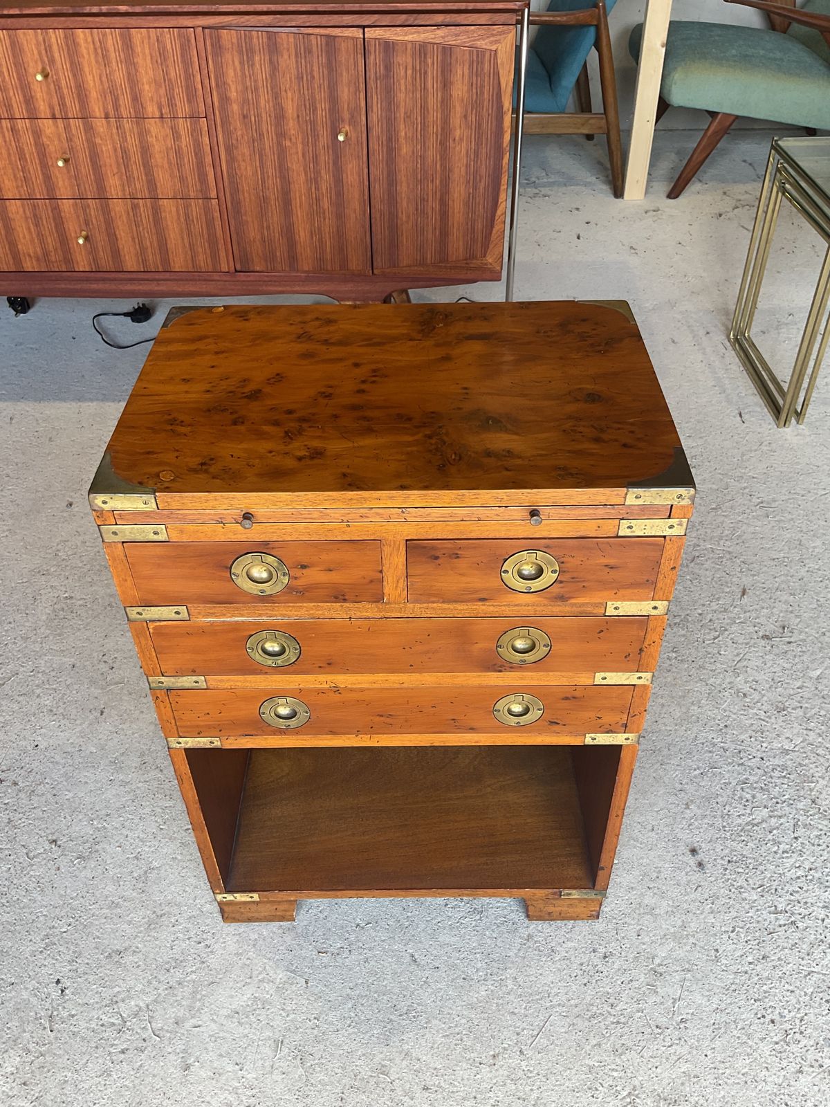 Antique Regency Walnut  Military Campaign Chest Of Drawers photo furniture