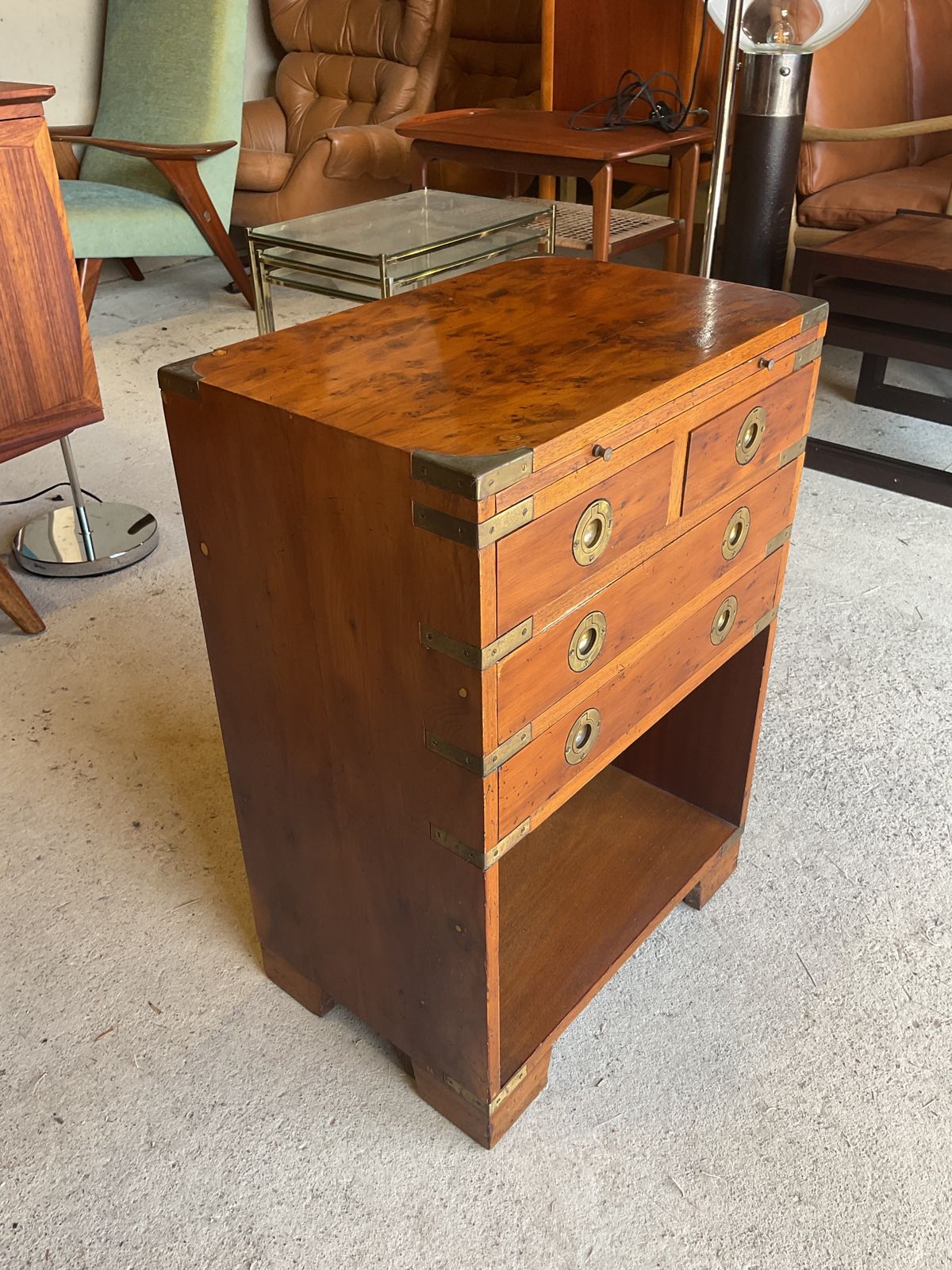 Antique Regency Walnut  Military Campaign Chest Of Drawers photo buy