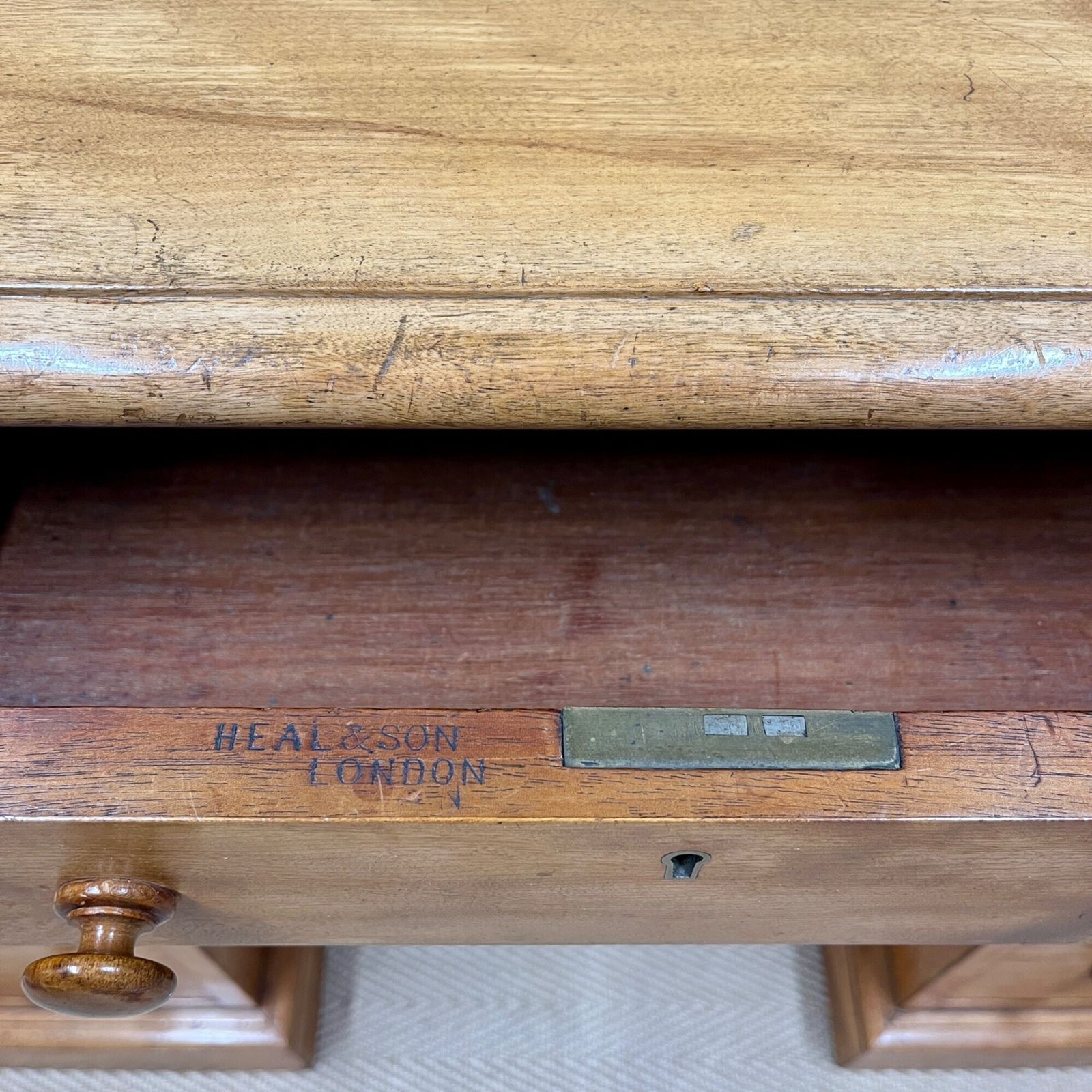19th Century Satin Birch Heal And Son Desk photo furniture