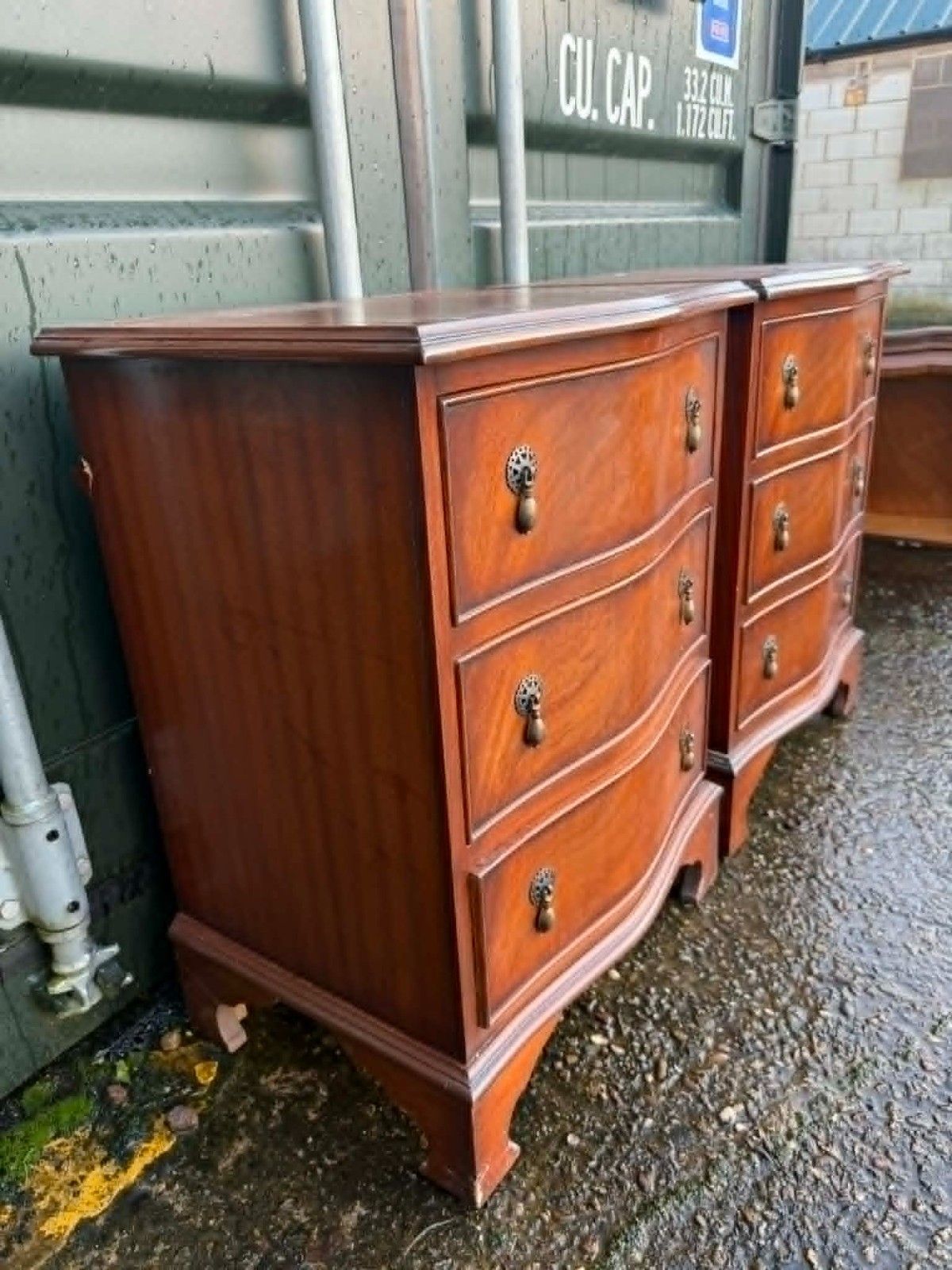 Pair Of Heavy Duty Vintage Bedside Drawers Ready To Have Upcycled photo for sale