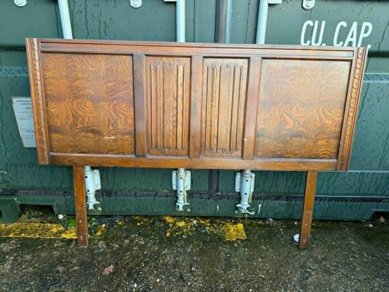Lovely Vintage Divan Double Bed Headboard Custom Painted