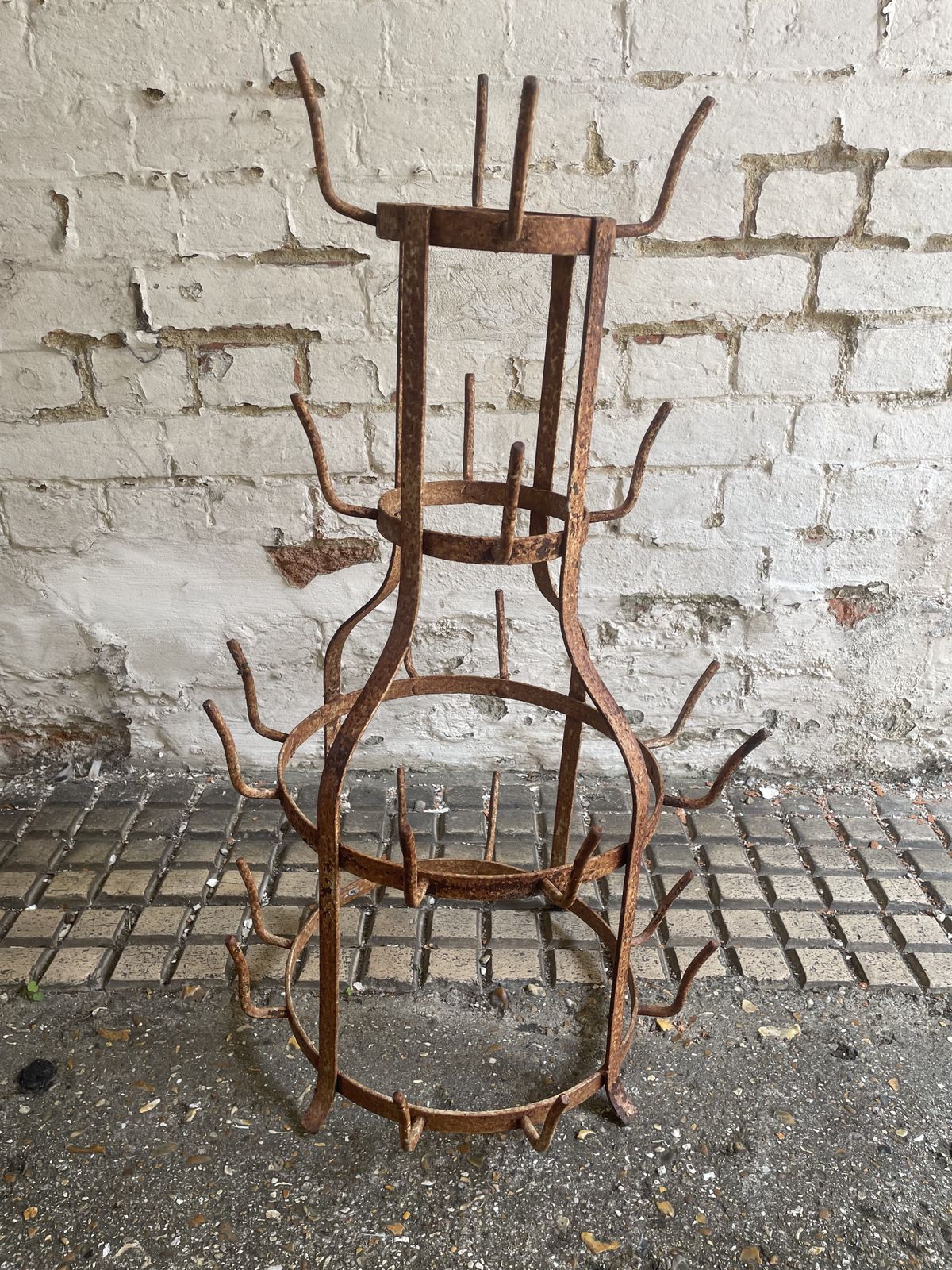 Vintage French Wrought Iron Bottle Dryer