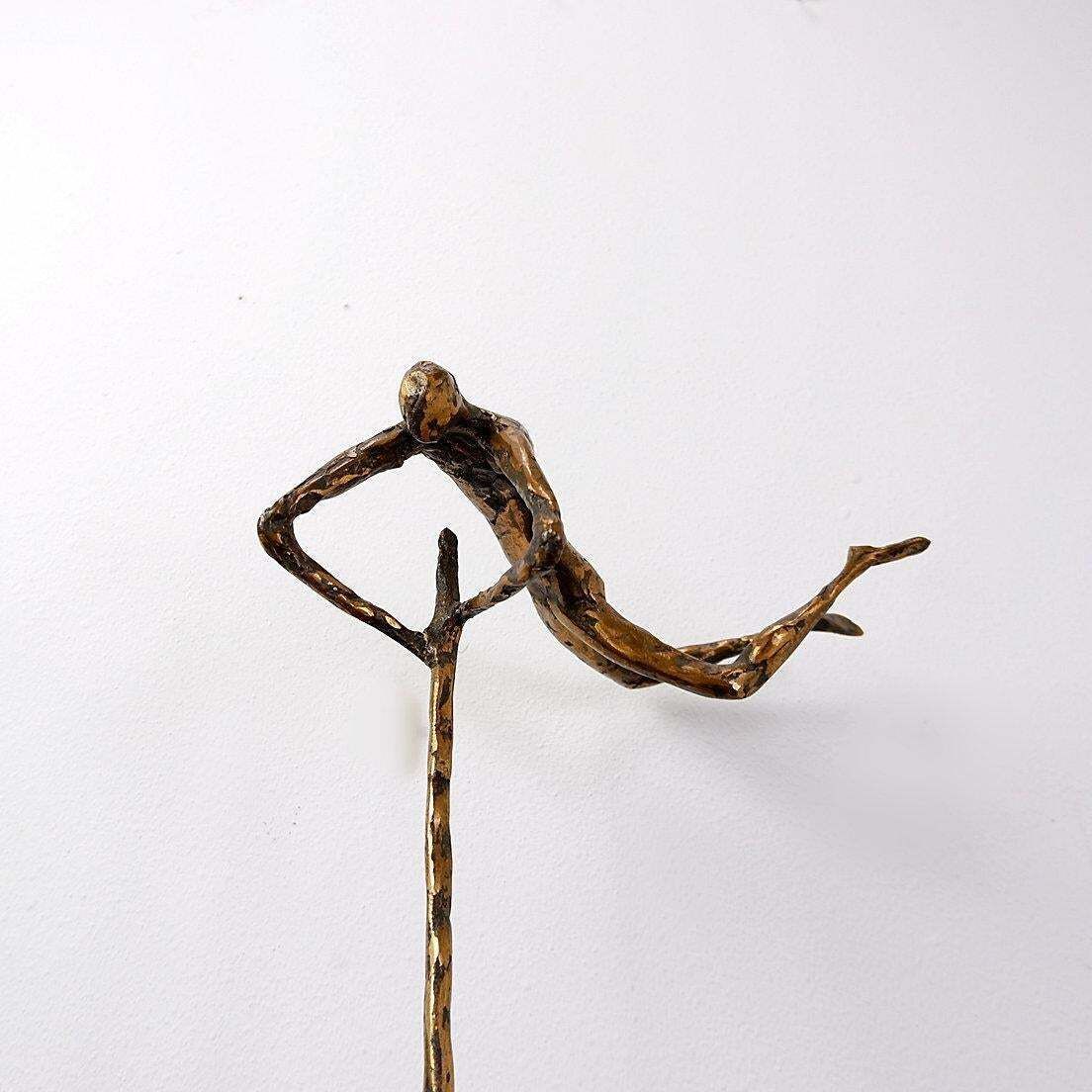 Art Acrobatic Man Bronze Sculpture By Pieter Florizoone (1937 2015)   Belgium photo