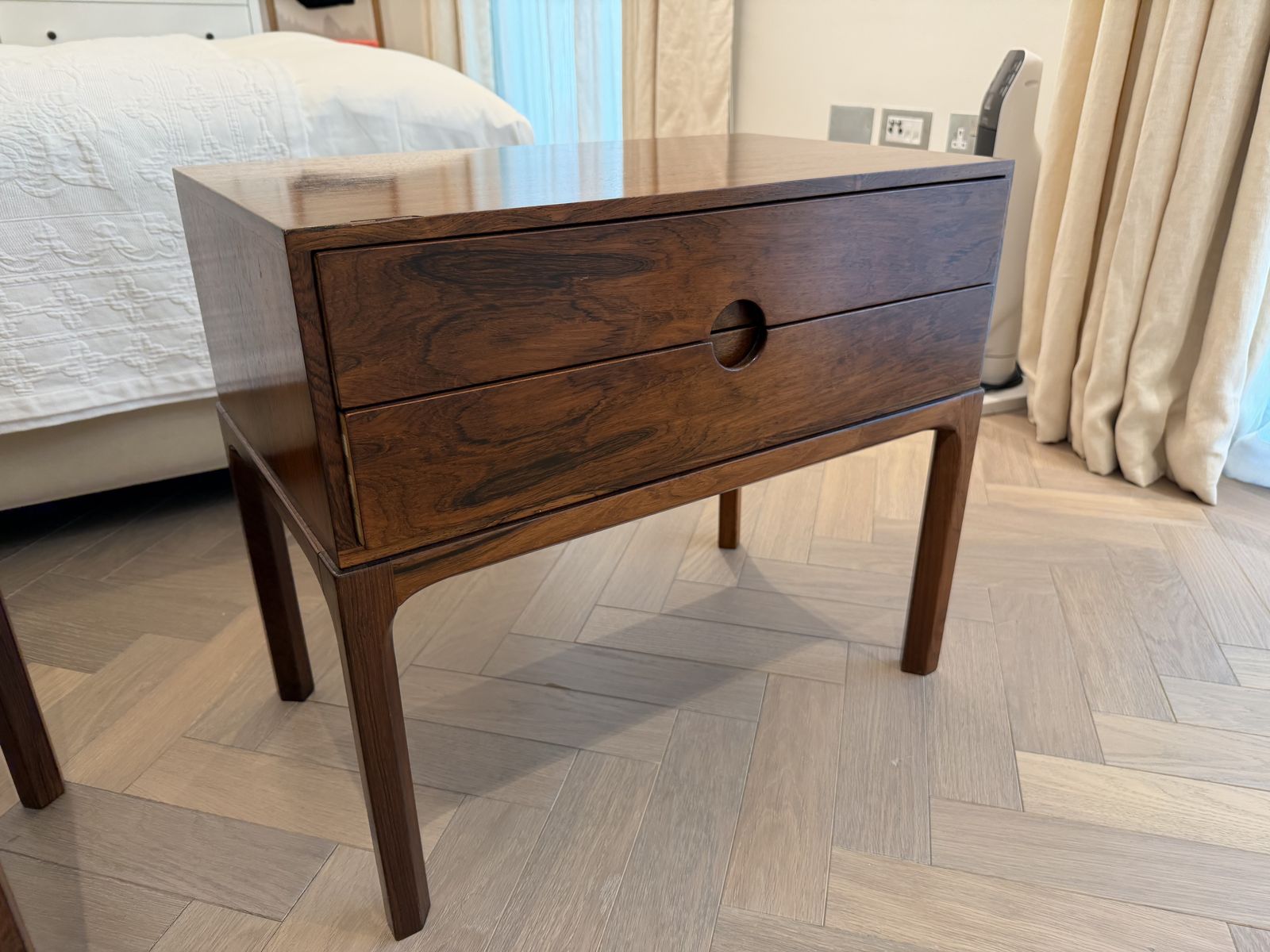 Pair (2 Piece) Danish Mid Century Rosewood Nightstands By Aksel Kjersgaard photo buy