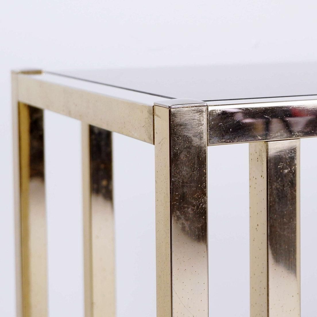 photo furniture Belgian Gilded Bar Cart By Belgo Chrom, Smoked Mirror Glass, 1970s