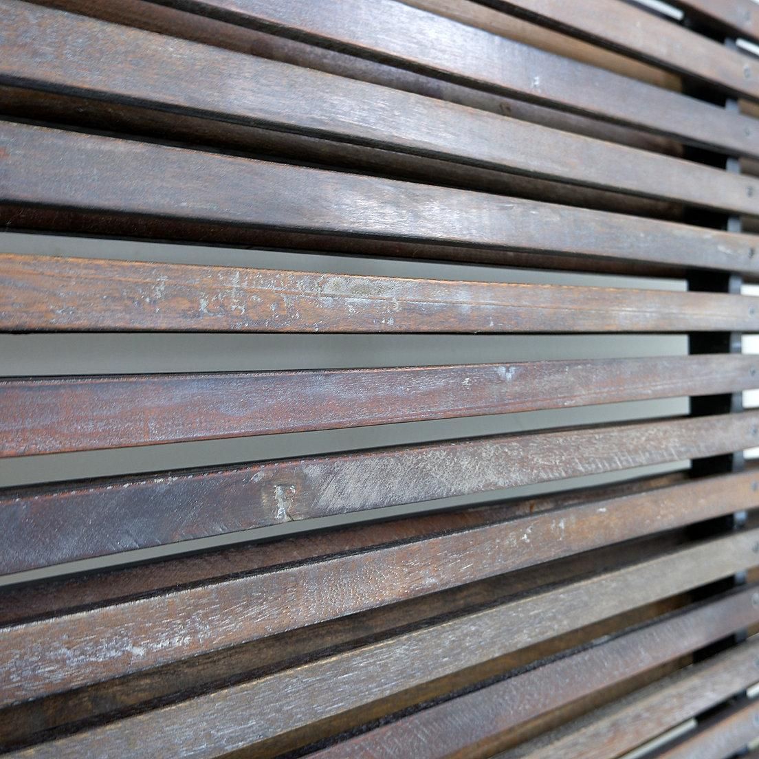 Slatted Wood Panel Room Divider Or Slatted Coat Rack With 10 Mobile Hooks   20th photo vintage
