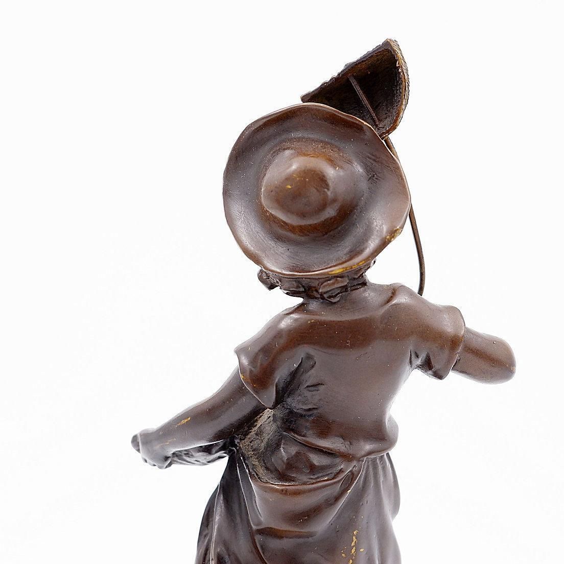 Bronze Boy With Butterfly By Auguste Moreau, France, Late 19th Century photo buy