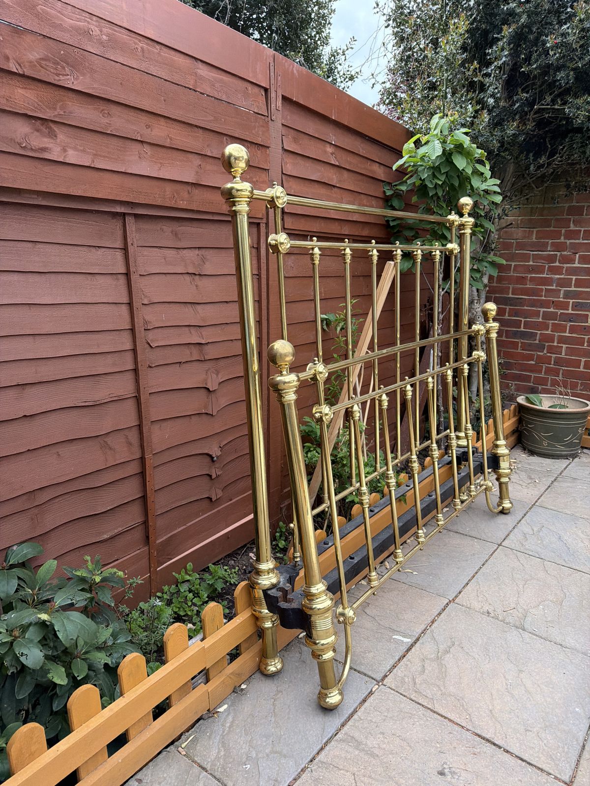 photo buy Stunning Victorian All Brass & Cast Iron Double Bed Frame & Base (Spare Of Repair)
