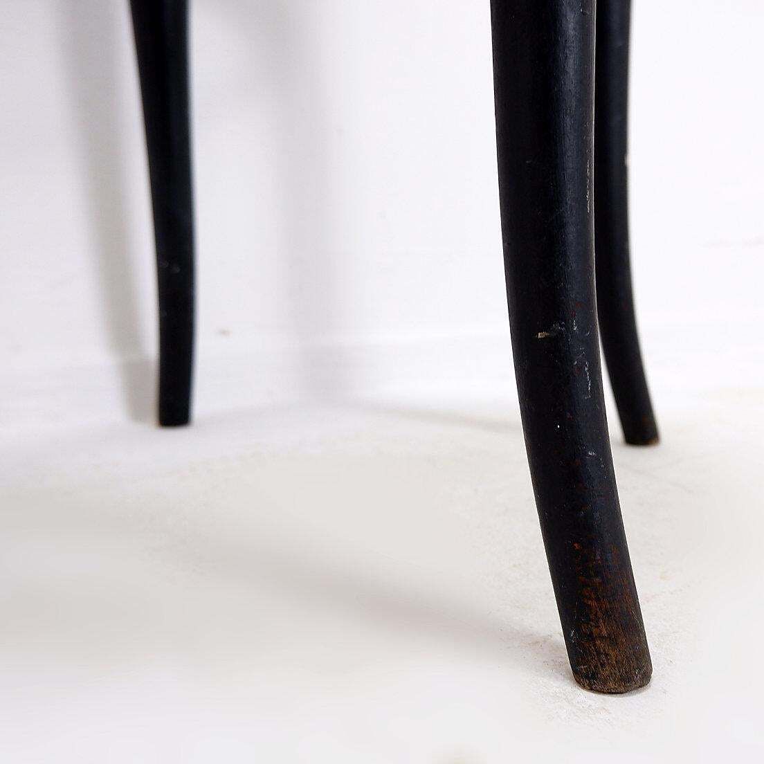 photo furniture Thonet Black Bentwood Stool, Cane & Wood, Art Deco Style, Europe, 1920