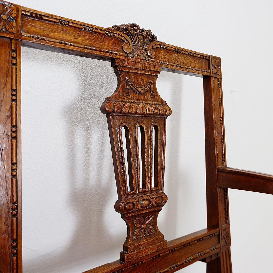 photo for sale Neoclassical Style Bench Carved Lyres On The Seat Back   20th