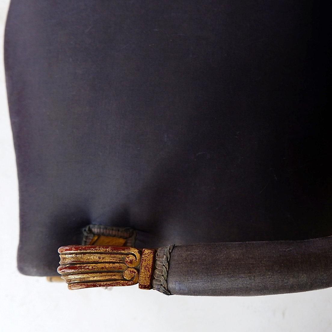 photo for sale Louis XV Style Armachairs With Original Navy Blue Silk Upholstery   20th
