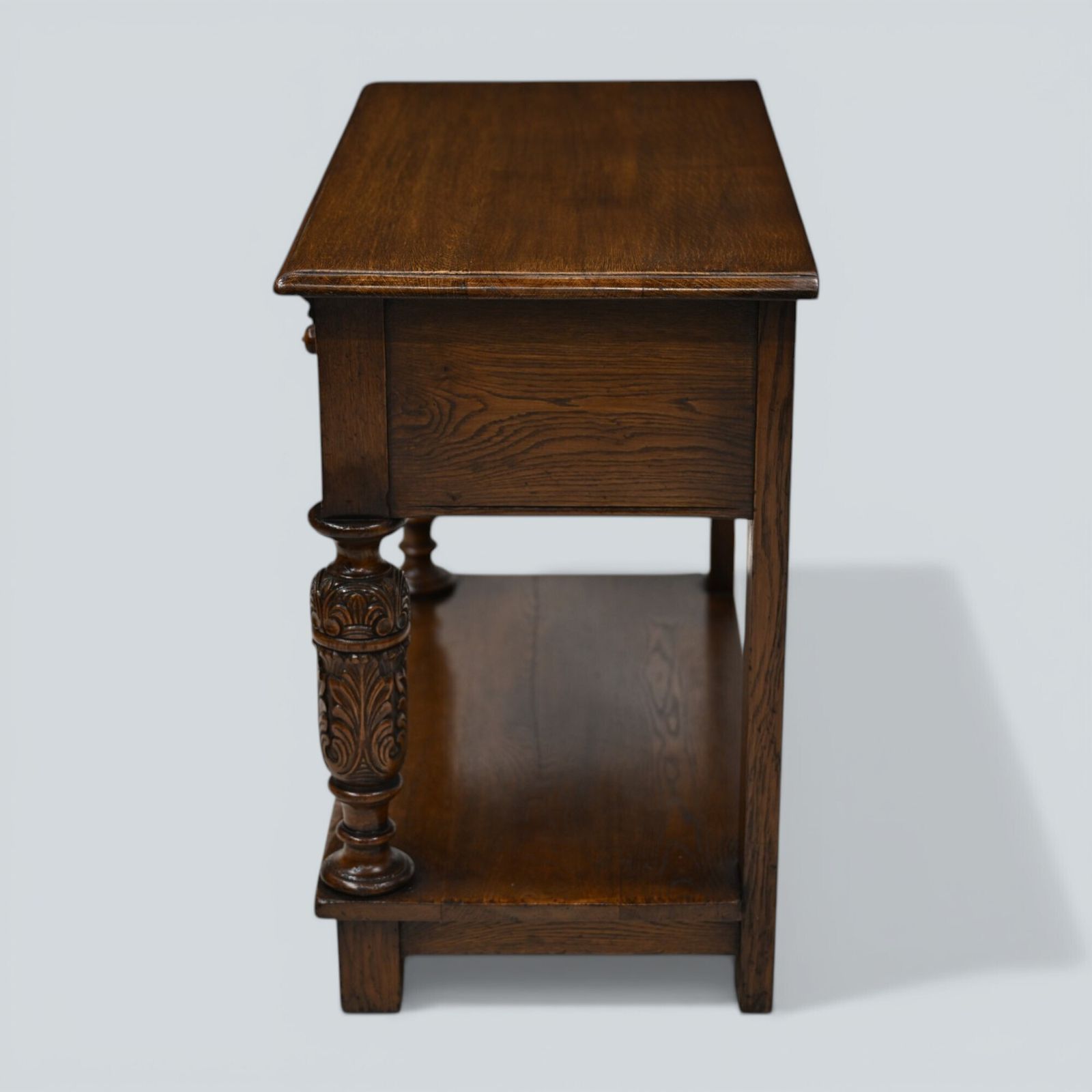 Oak Hall Table 2 Drawers Lower Tier Carved Front Legs Free Uk Delivery photo Furniture