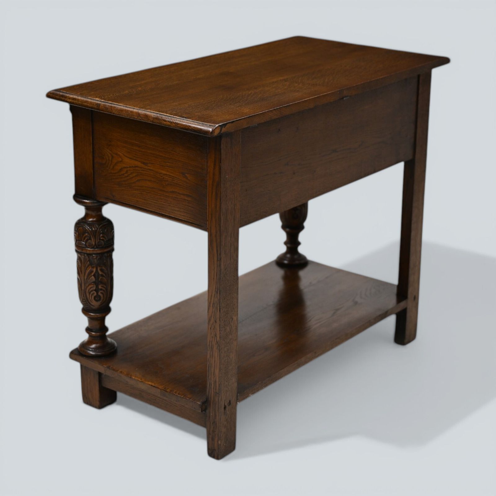 Oak Hall Table 2 Drawers Lower Tier Carved Front Legs Free Uk Delivery photo 387.0