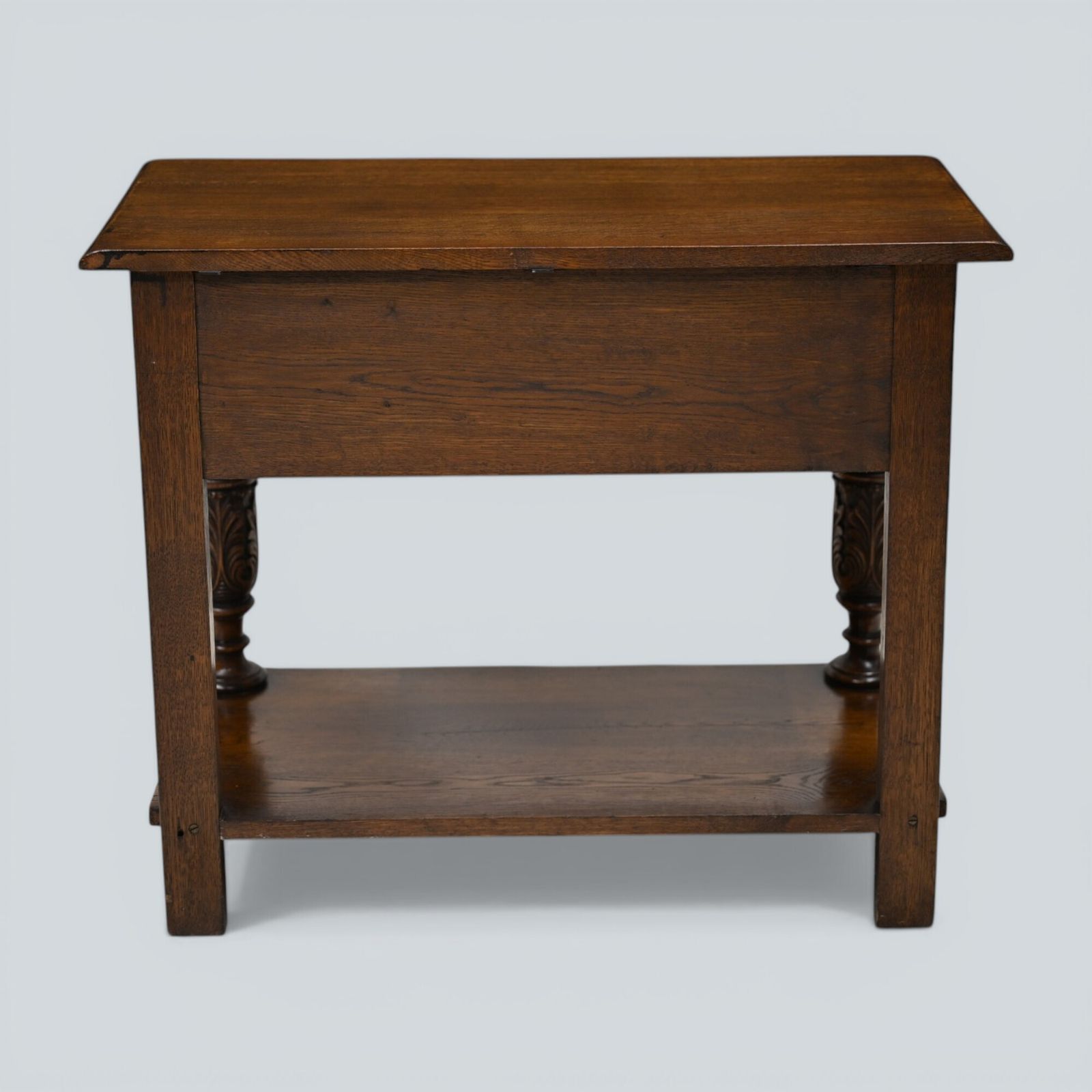 Oak Hall Table 2 Drawers Lower Tier Carved Front Legs Free Uk Delivery photo vinterior