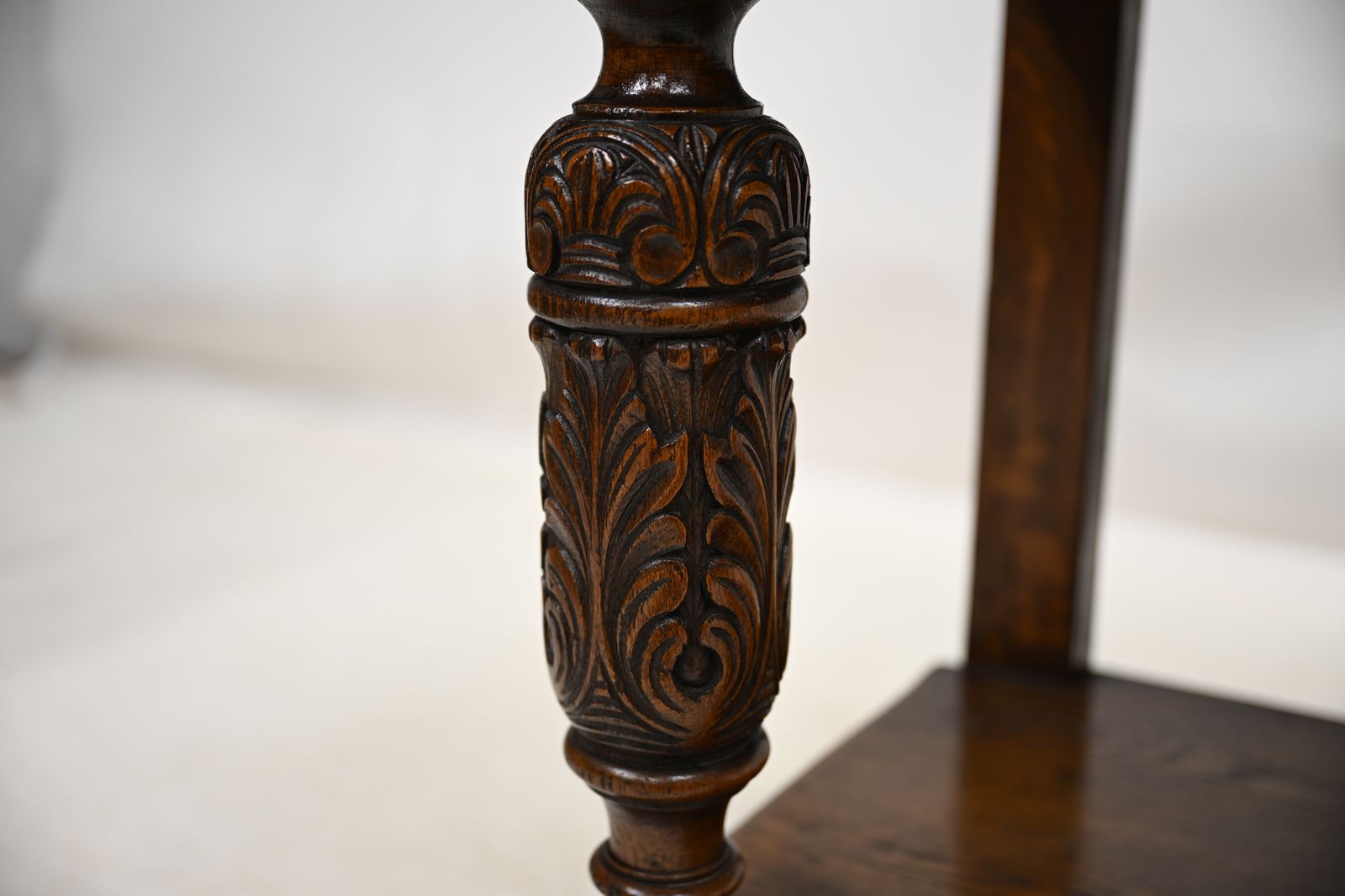 photo buy Oak Hall Table 2 Drawers Lower Tier Carved Front Legs Free Uk Delivery