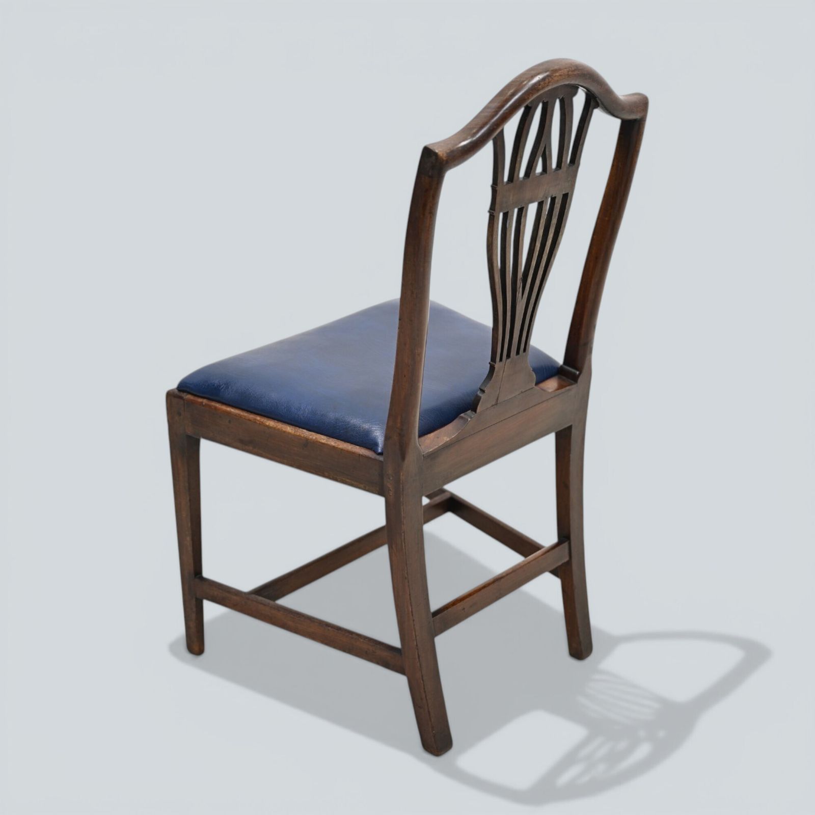6 Georgian Mahogany Dining Chairs Blue Faux Leather Seats Free Uk Delivery photo vintage