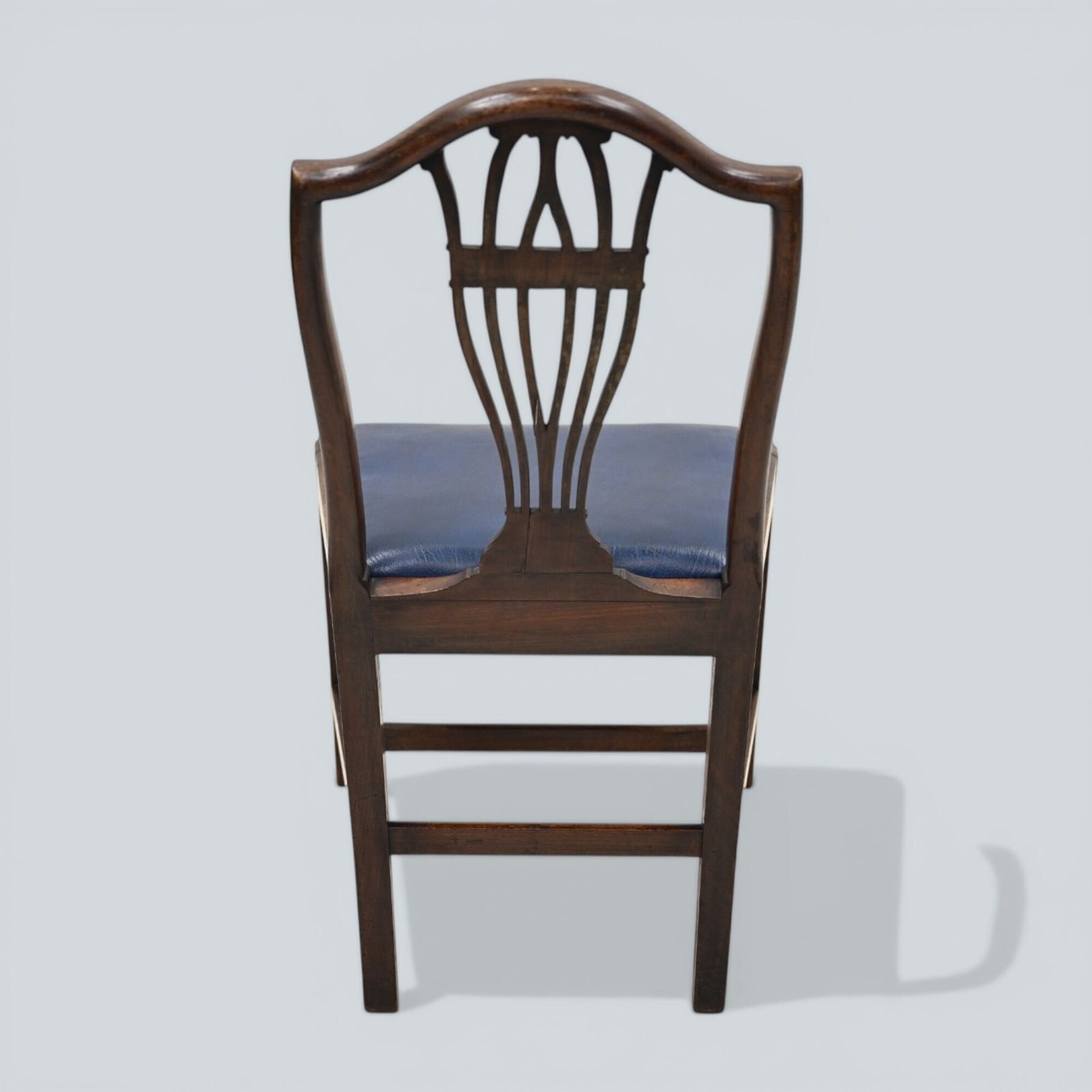 photo furniture 6 Georgian Mahogany Dining Chairs Blue Faux Leather Seats Free Uk Delivery