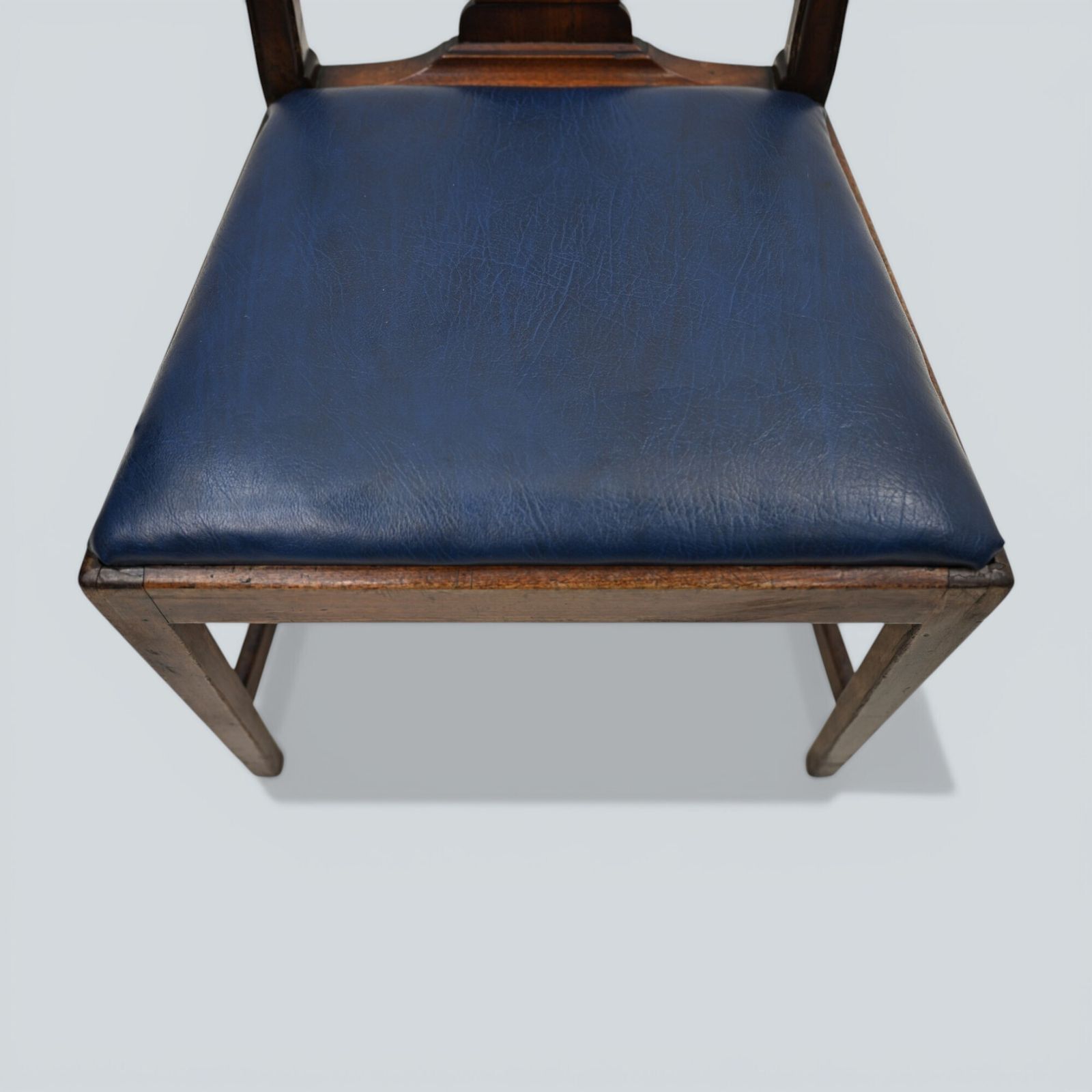 photo buy 6 Georgian Mahogany Dining Chairs Blue Faux Leather Seats Free Uk Delivery