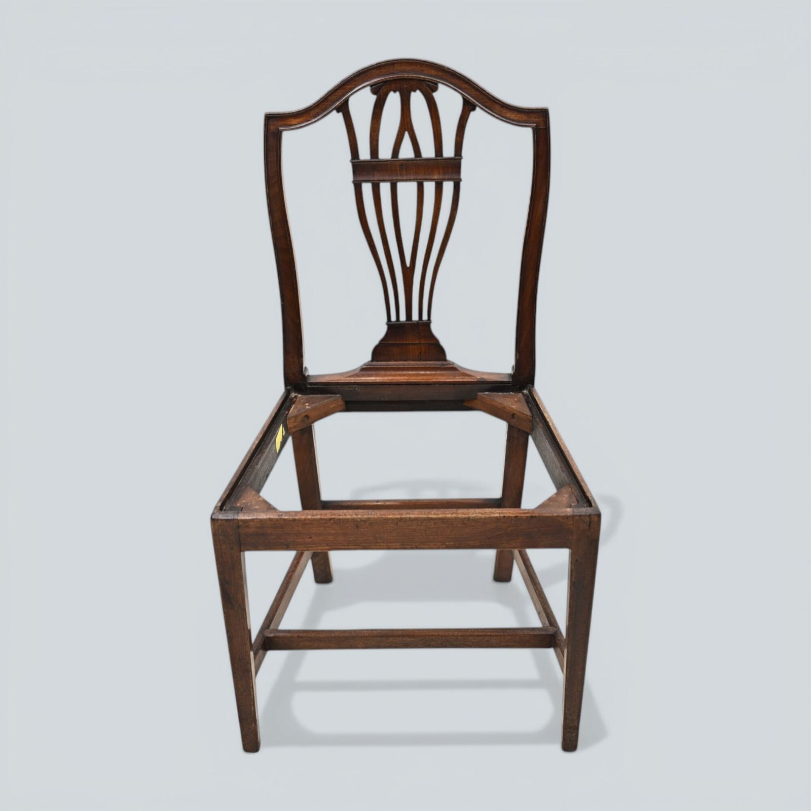 photo vintage 6 Georgian Mahogany Dining Chairs Blue Faux Leather Seats Free Uk Delivery