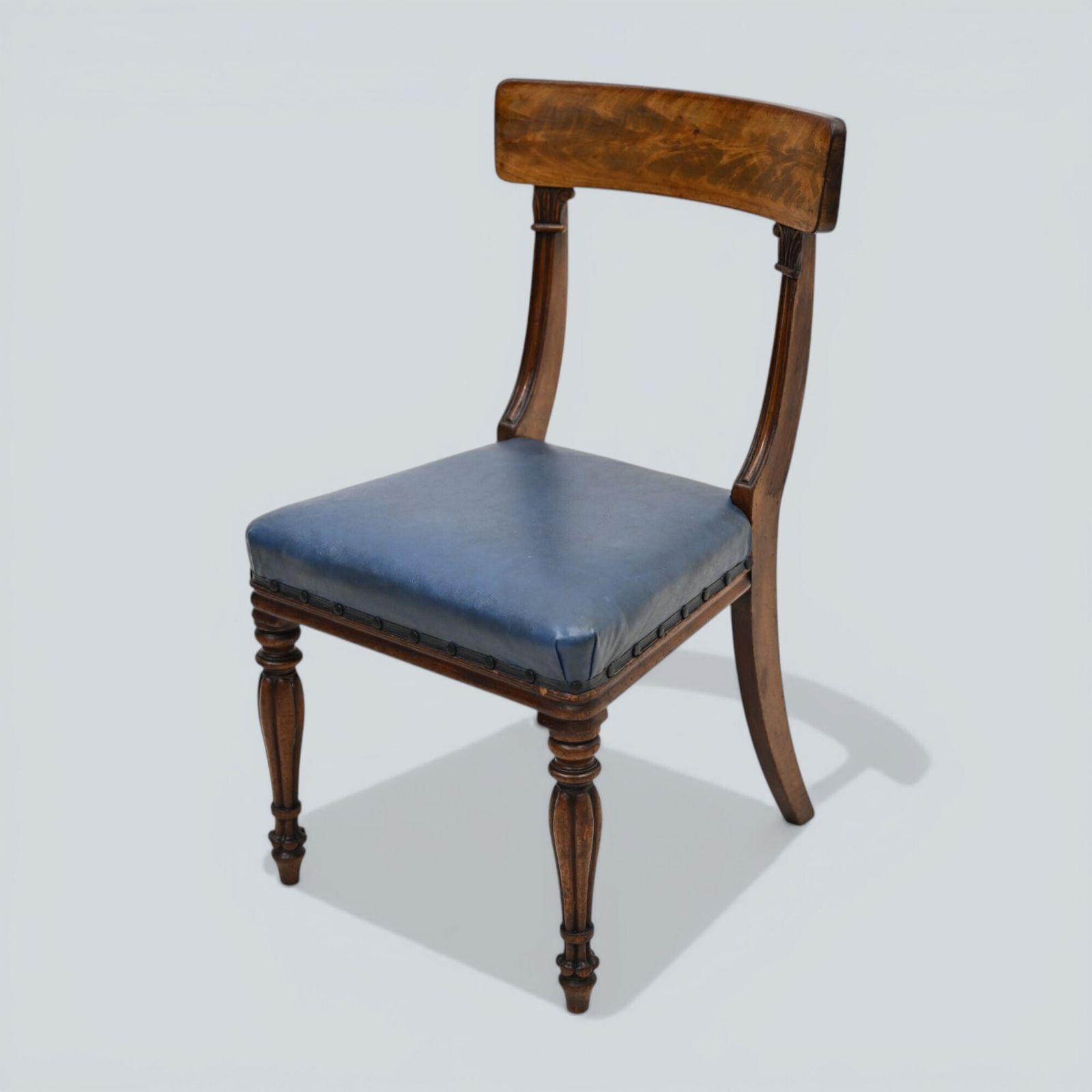 Early Victorian Dining Chairs Mahogany Faux Leather Upholstery Free Uk Delivery photo Furniture