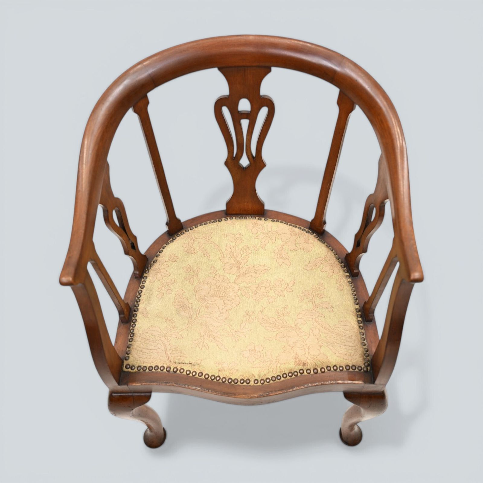 photo for sale Two Edwardian Mahogany Tub Chairs His & Hers Upholstered Seats Free Uk Delivery