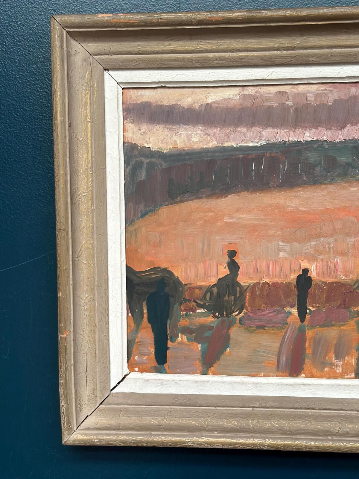 Original Mid Century Swedish Oil On Panel – “Farmers” By Karl Göte åson Sernius – Dated 1964 – Vintage & Framed – 55 × 47 Cm (21.7" × 18.5") photo vinterior