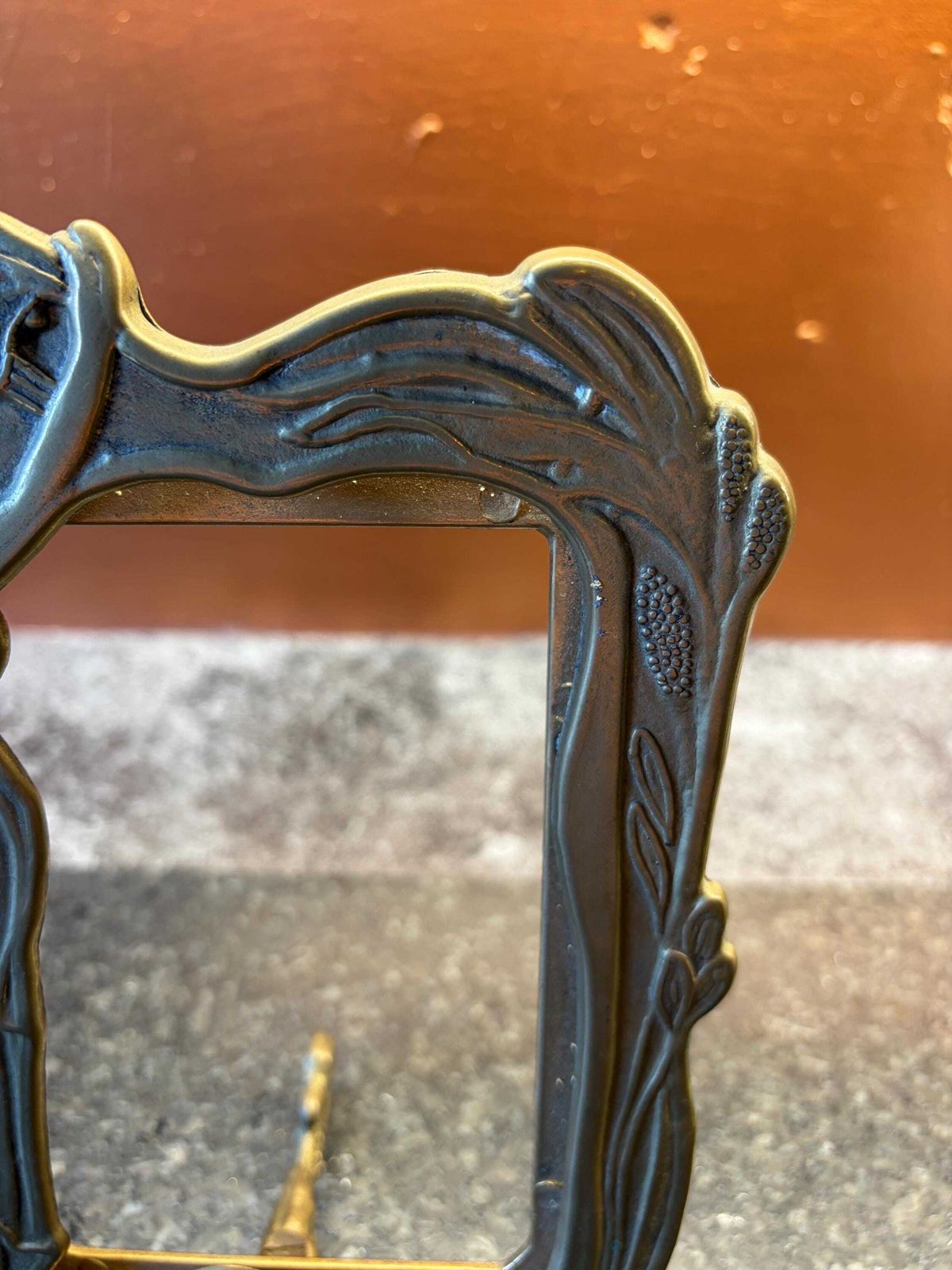 photo for sale Antique Art Nouveau Brass Lady Picture Frame
