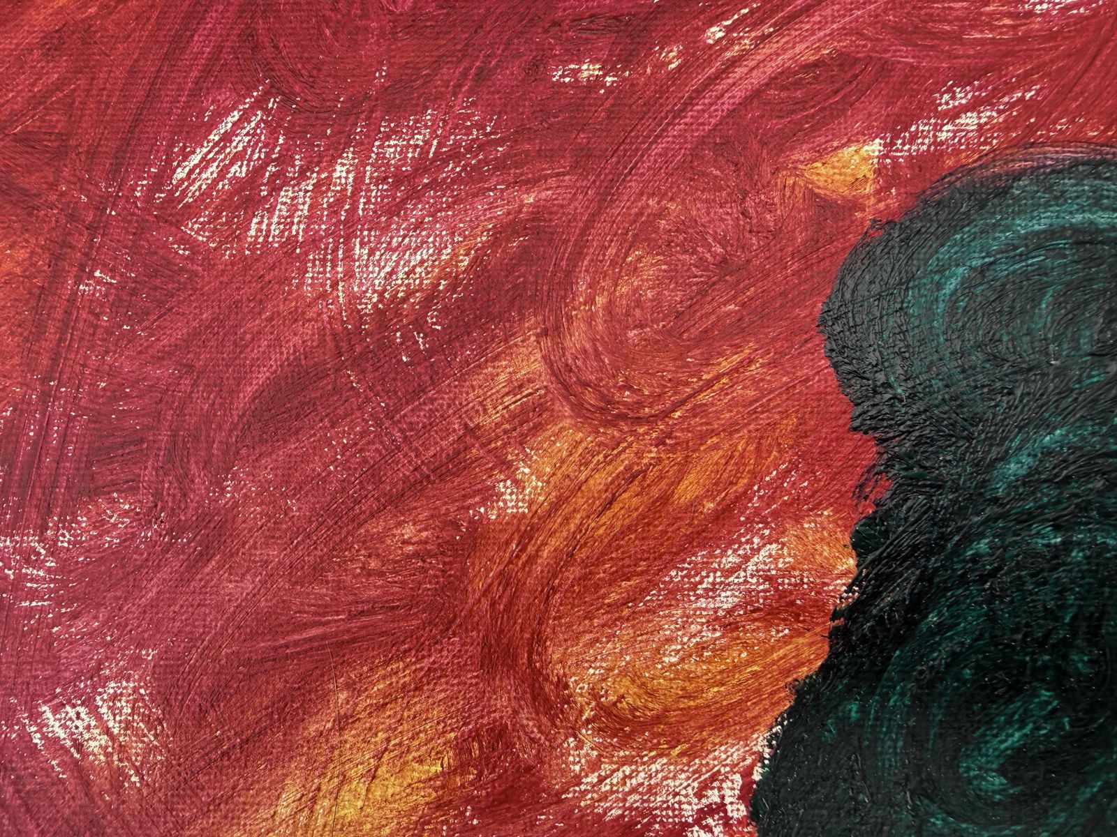 Dios Y Medio Large Crimson Abstract Symbolic Painting Neo Expressionist Contemporary Art Oil 2026 photo vinterior