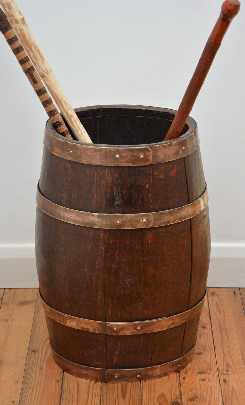 Victorian Oak Country House Coopered Barrel Umbrella Stand photo for sale