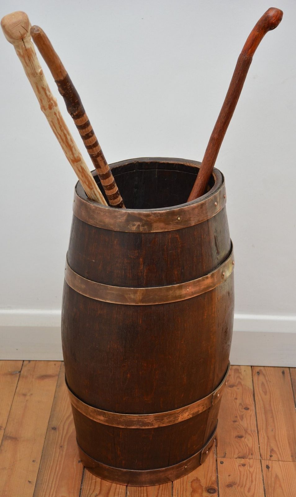 Victorian Oak Country House Coopered Barrel Umbrella Stand photo Home Decor
