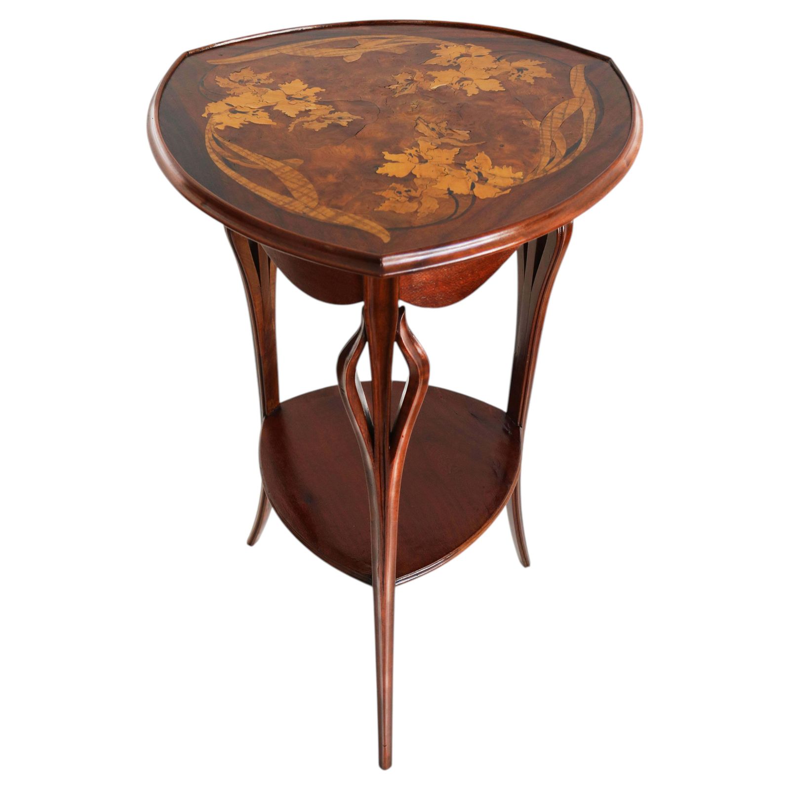 Antique French Art Nouveau Side Table “Lilly” Signed By Louis Majorelle 1900