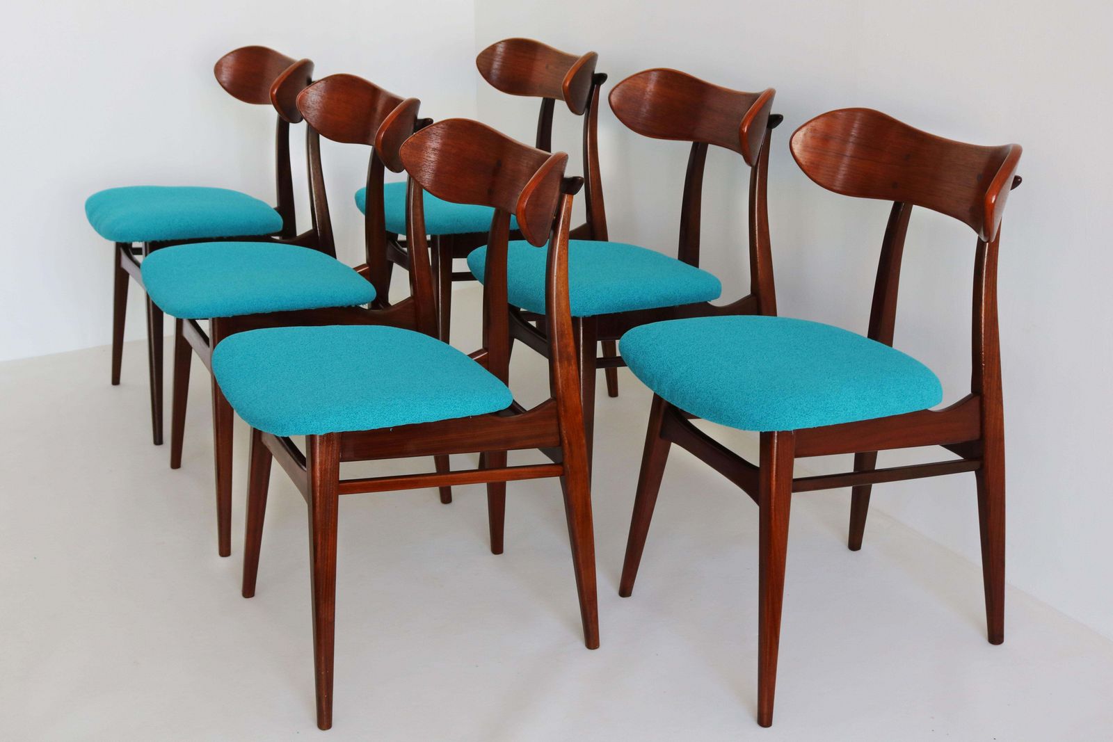 Ensemble de 6 chaises de salle à manger Kastrup, par Louis van Teeffelen, design néerlandais, années 1950 photo 4151.0