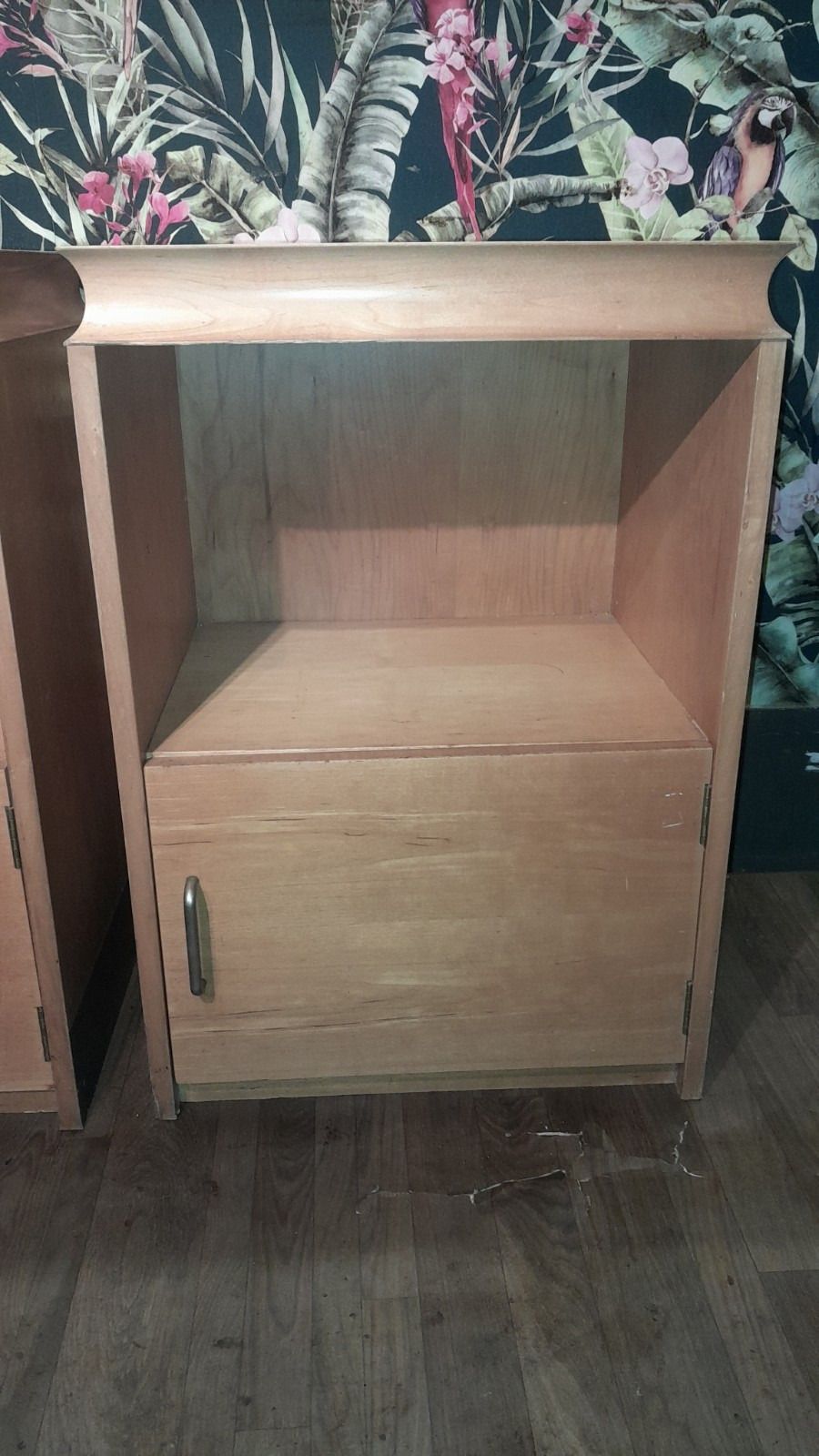 Pair Of Large Mid Century Modern Bedside Cabinets Each With 1 Door photo for sale