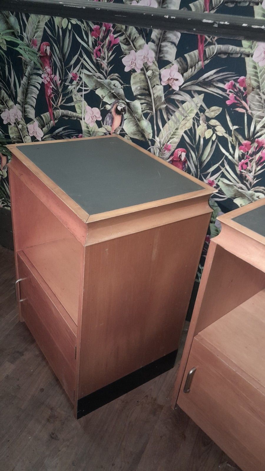 Pair Of Large Mid Century Modern Bedside Cabinets Each With 1 Door photo buy