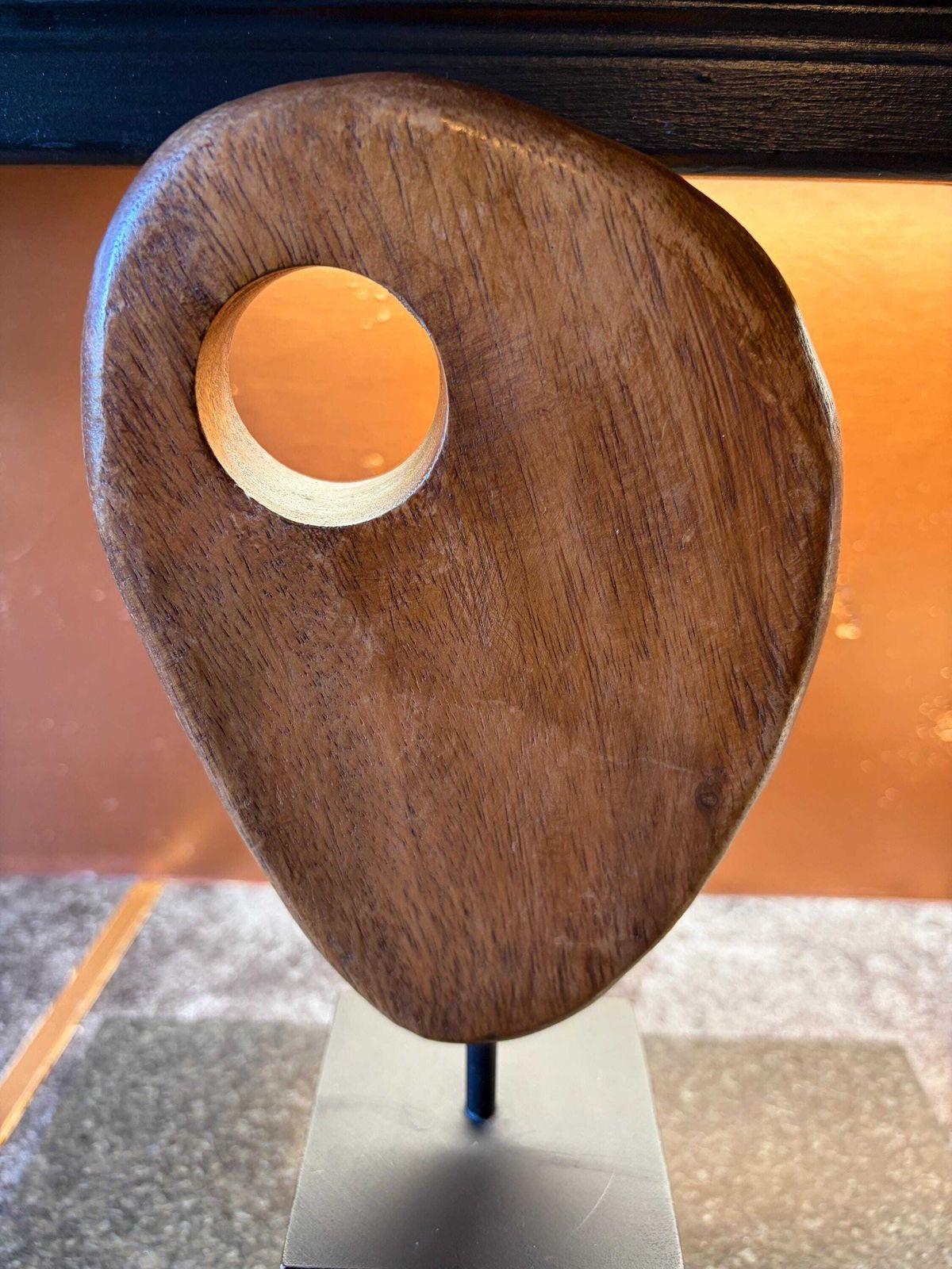 Mid Century Style Abstract Wooden Sculpture, Referred To As A Teardrop photo vintage