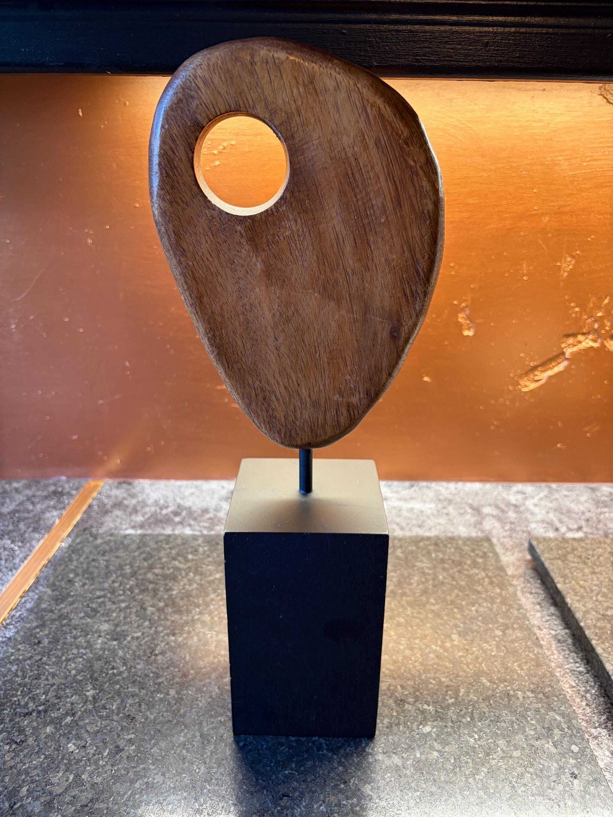 photo furniture Mid Century Style Abstract Wooden Sculpture, Referred To As A Teardrop