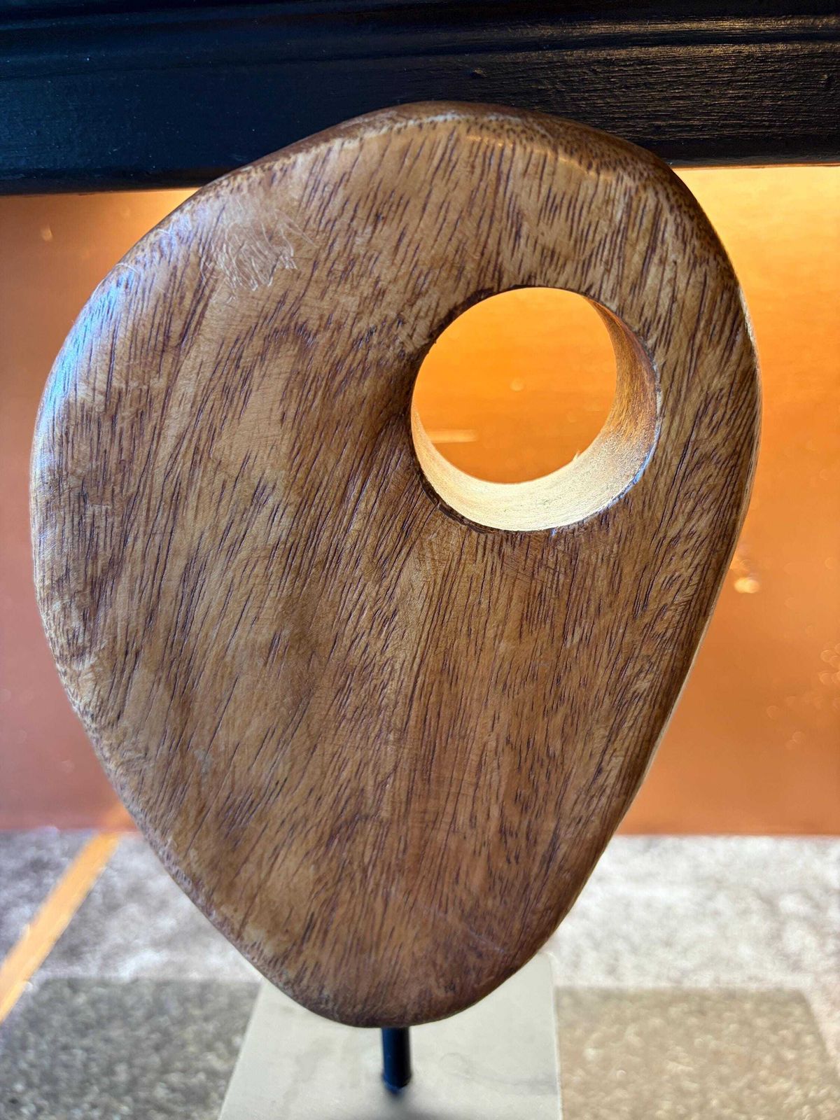 photo for sale Mid Century Style Abstract Wooden Sculpture, Referred To As A Teardrop