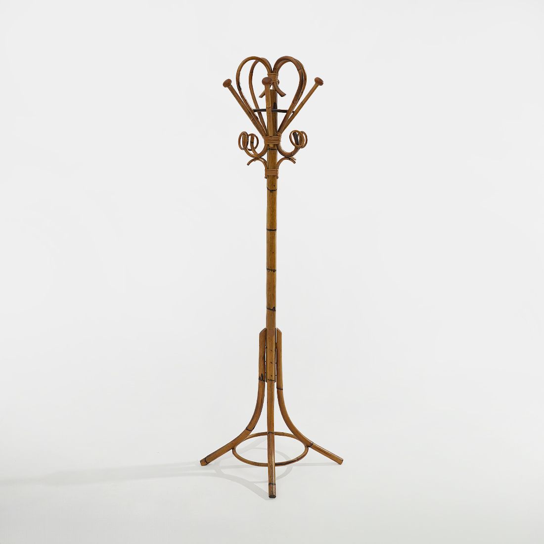 Floor Coat Stand In Rattan And Woven Wicker, 1960s. photo furniture