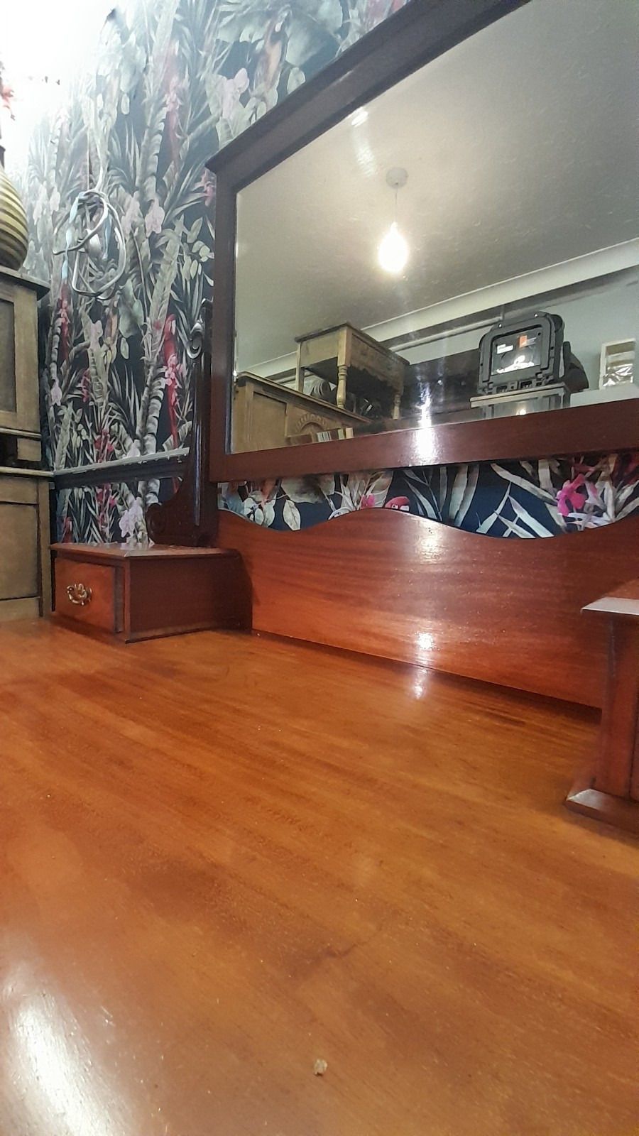 photo for sale A Flame Mahogany Edwardian Chest Of 2 Drawers/Dressing Table,Original Handles