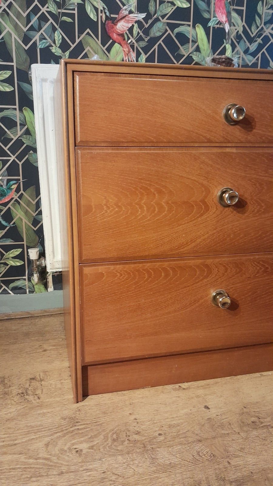 Mid Century Teak And Teak Effect Chest Of 3 Drawers By Meredew photo furniture