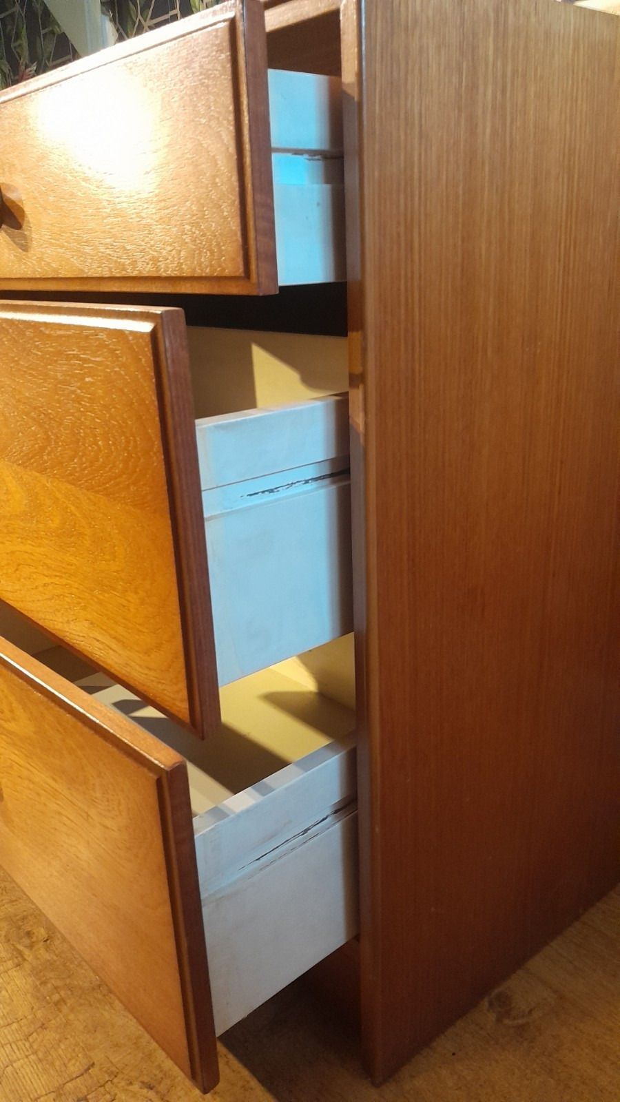 Mid Century Teak And Teak Effect Chest Of 3 Drawers By Meredew photo buy