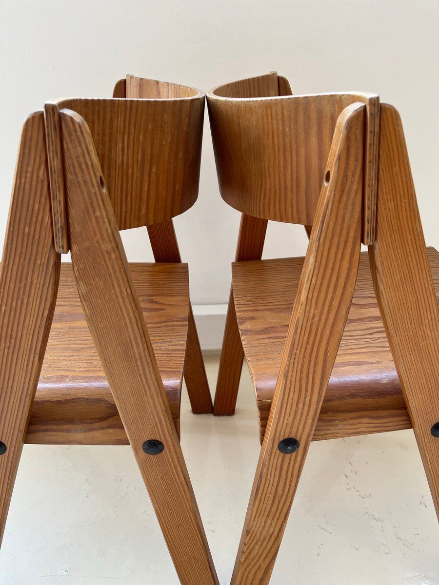 Wooden Chairs By Martins Machado, 1980s, Set Of 2 photo vinterior