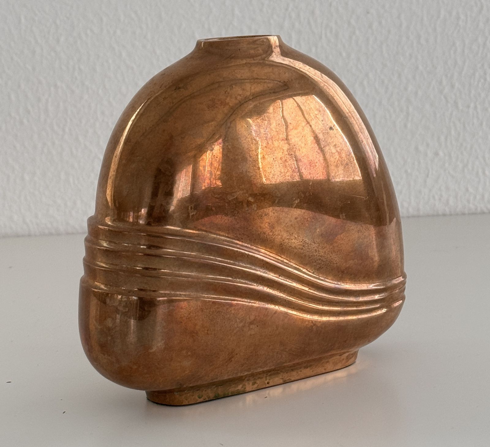1200.0 Esa Fedrigolli Signed Bronze Vase, Italy, 1970s photo