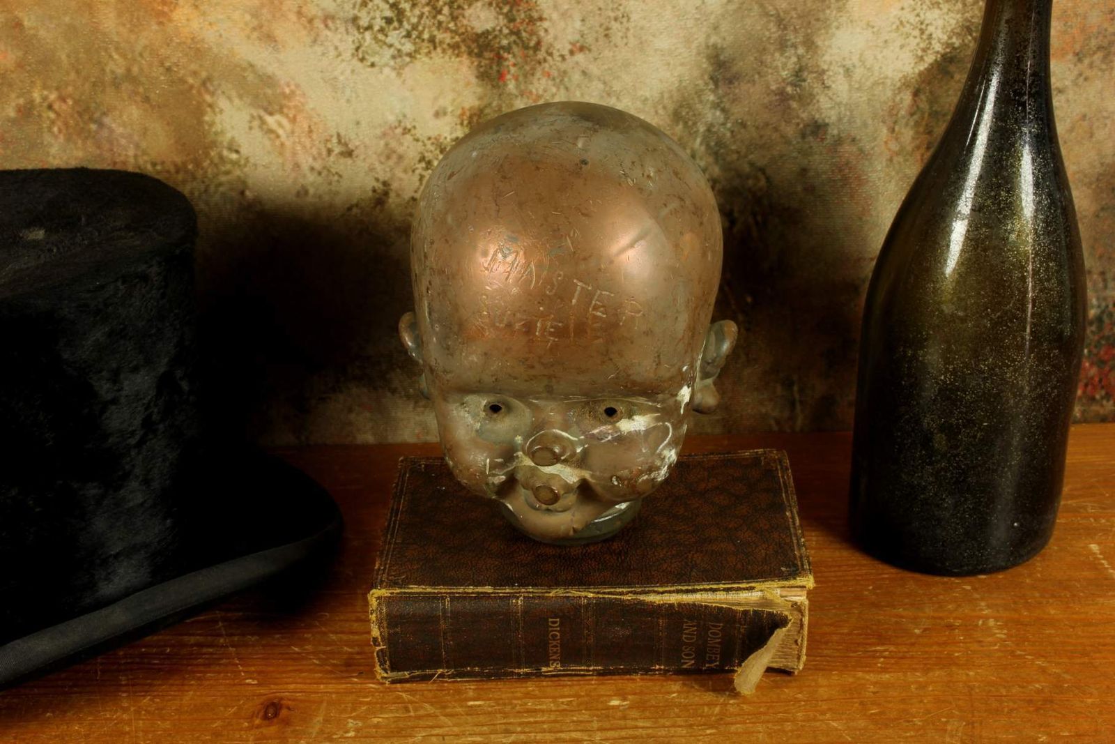 photo vintage Vintage Doll Head Mould. Large French Copper Master Suzie. Bella Perpignon.