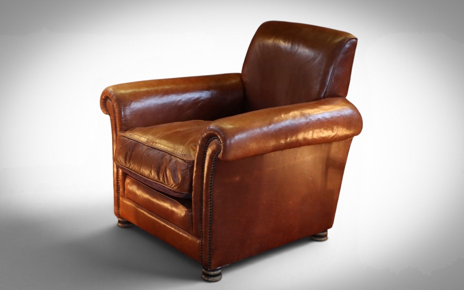 Superb Chairs Of Bath Club Leather Armchair Antique Saddle Tan Reversible Seat🚚 photo 995.0