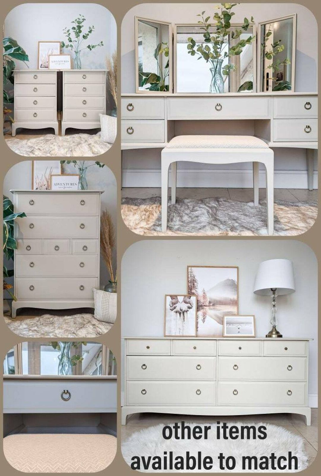 photo furniture Spray Painted Light Taupe Stag Minstrel Tallboy Chest Of Drawers