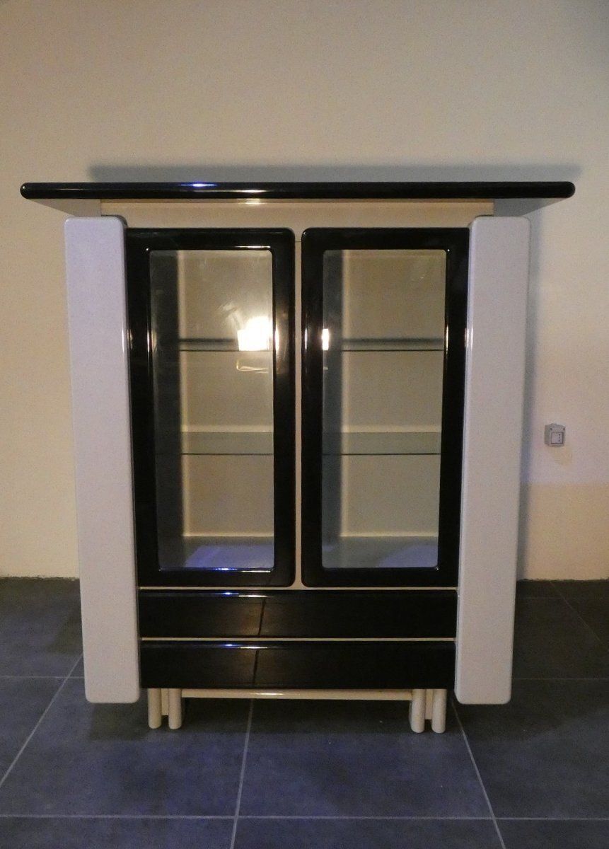 Two Tone Lacquered Wood Bar Cabinet, Italy, 1980s