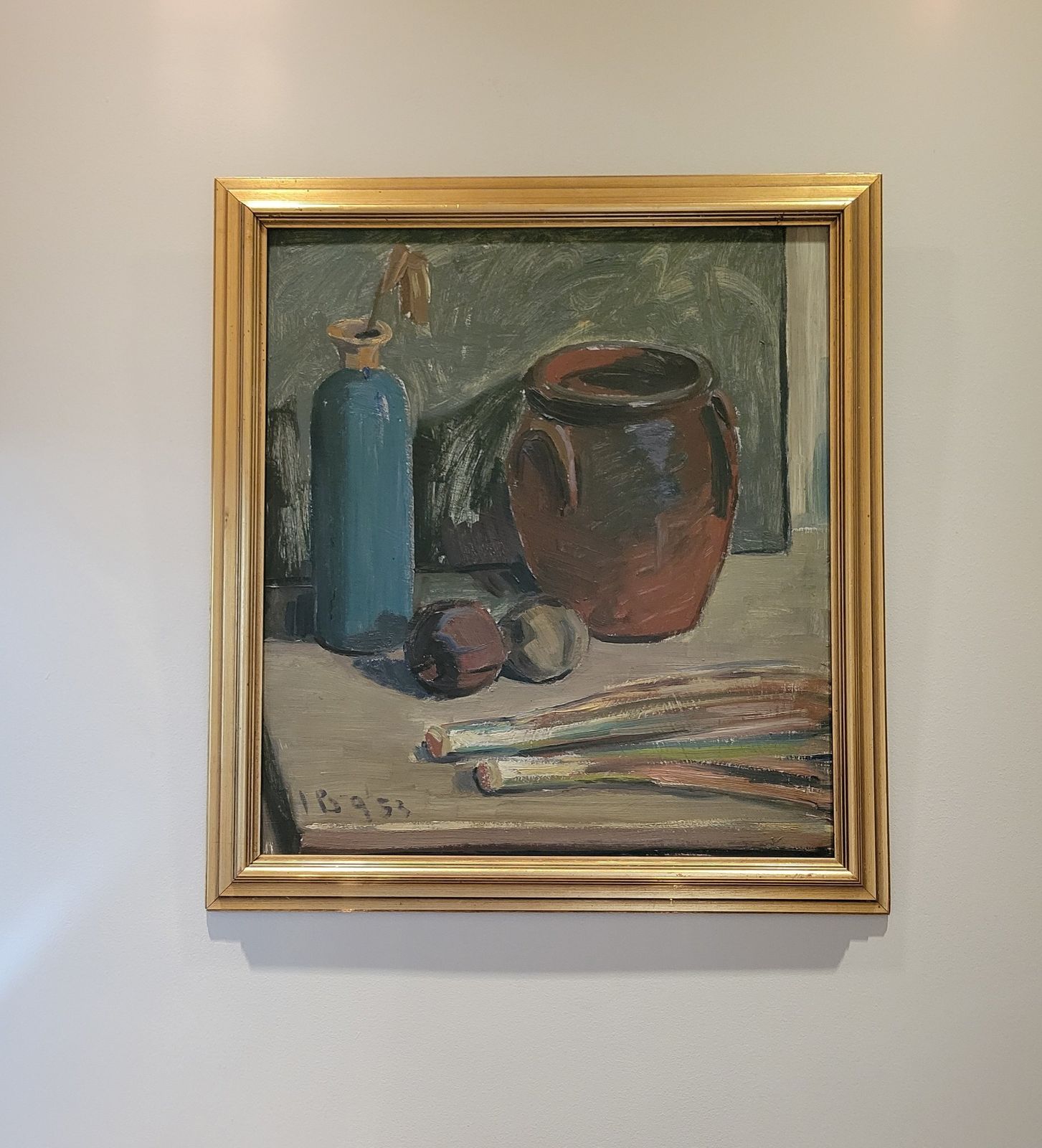 photo for sale Apples And Leeks  Swedish Mid Century Original Still Life