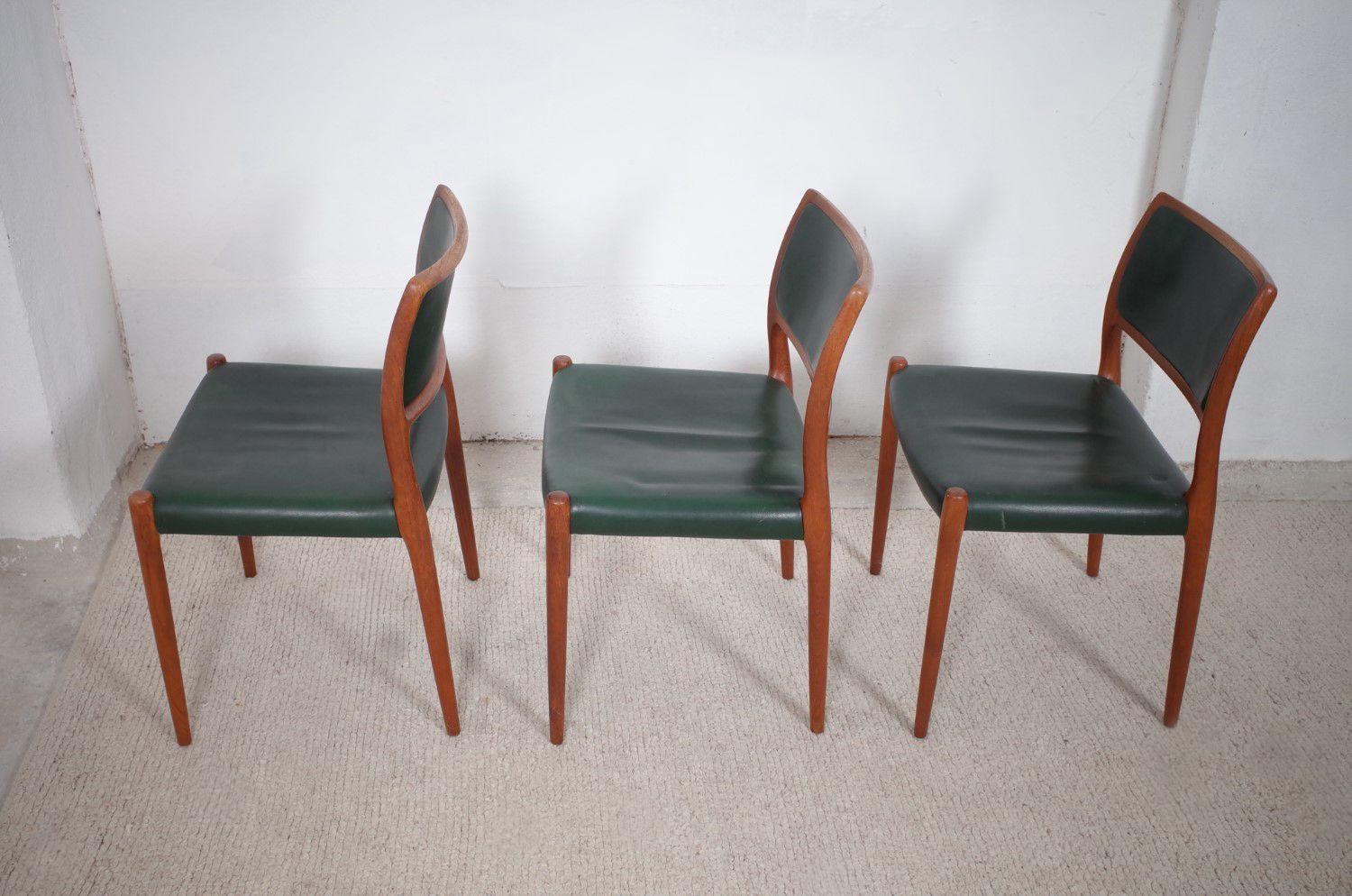 Danish Model 80 Dining Chairs By Niels O. Møller 1960s Set Of 3 photo for sale